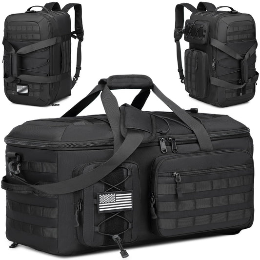 65L Large Travel Duffle Bag for Men, 3-in-1 Convertible Backpack and Gym Bag with Shoe Compartment