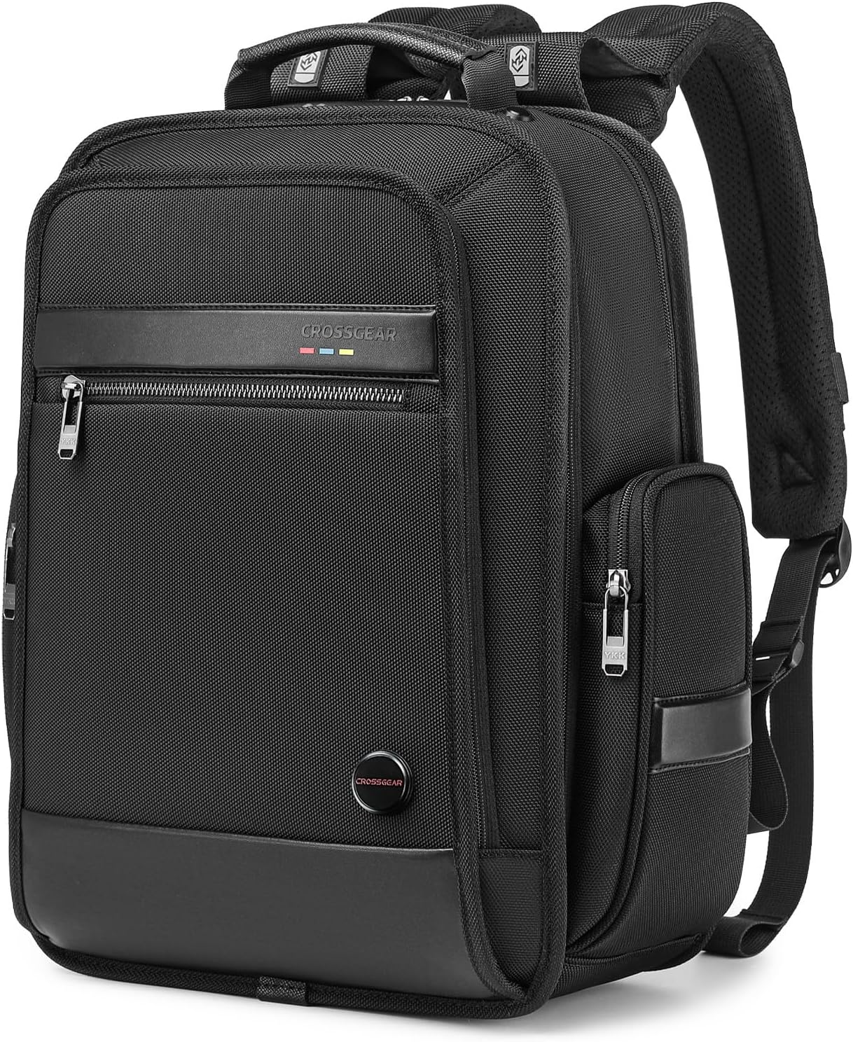 CROSSGEAR Business Laptop Backpack for Men Women, 20L Large Bookbag Travel TSA Approved Carry on Backpack Waterproof Casual Daypack 15.6" Professional Computer Bag with Thicker Compartments, Black