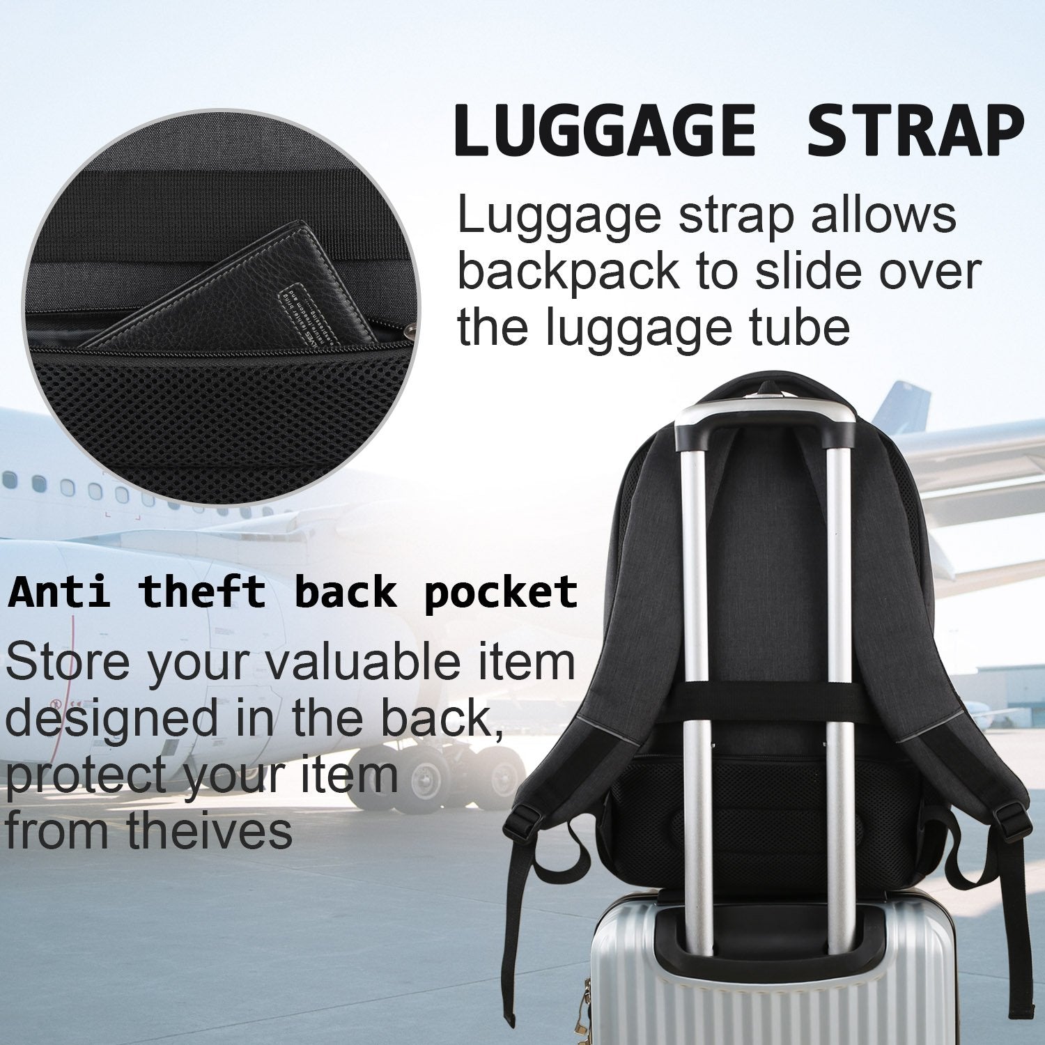 Volher Laptop Backpack,Business Travel Anti Theft Slim College Backpack