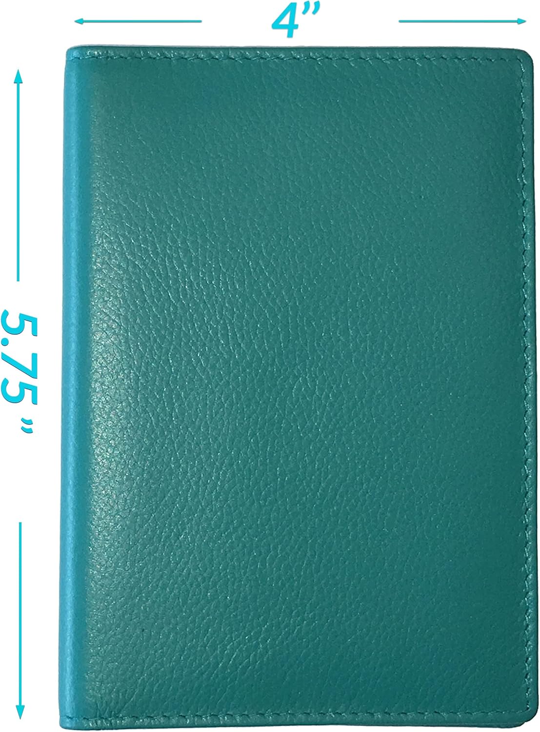 Personalized Monogrammed Teal Leather RFID Passport Wallet and 2 Luggage Tags