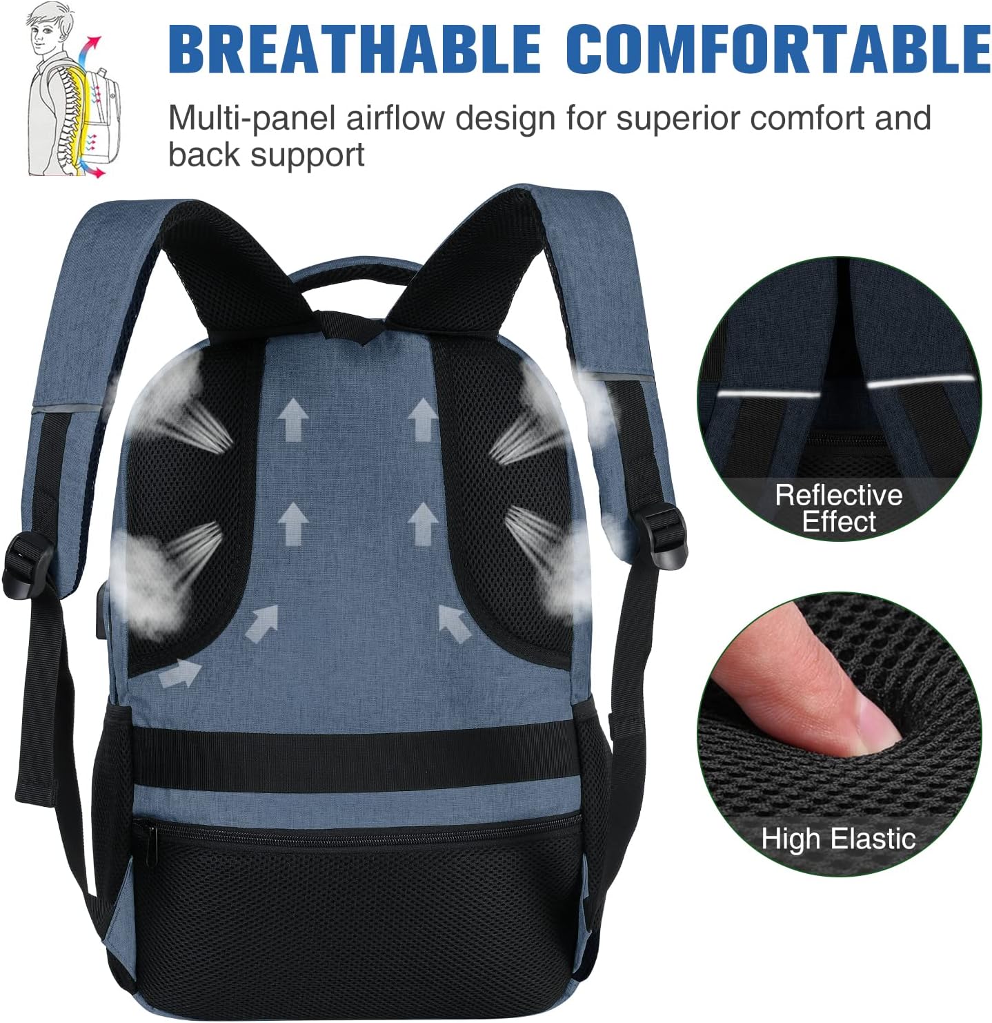 Paude Backpack for School, Laptop, Bookbag for Teen Boys - 17.3 Inch College Backpack for