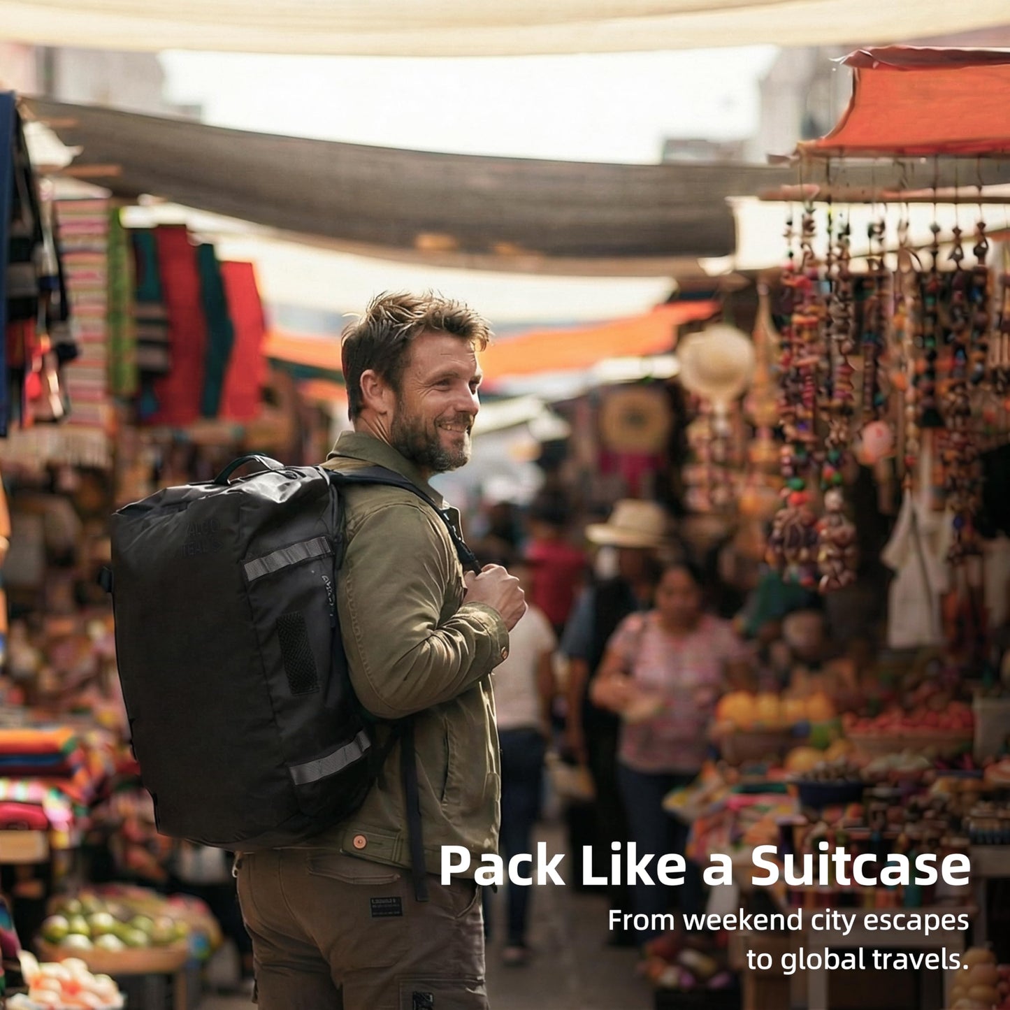 KalgoTeal Utility Duffle Bag 40L, Convertible Backpack for Travel, Gym & Commute, Water Repellent
