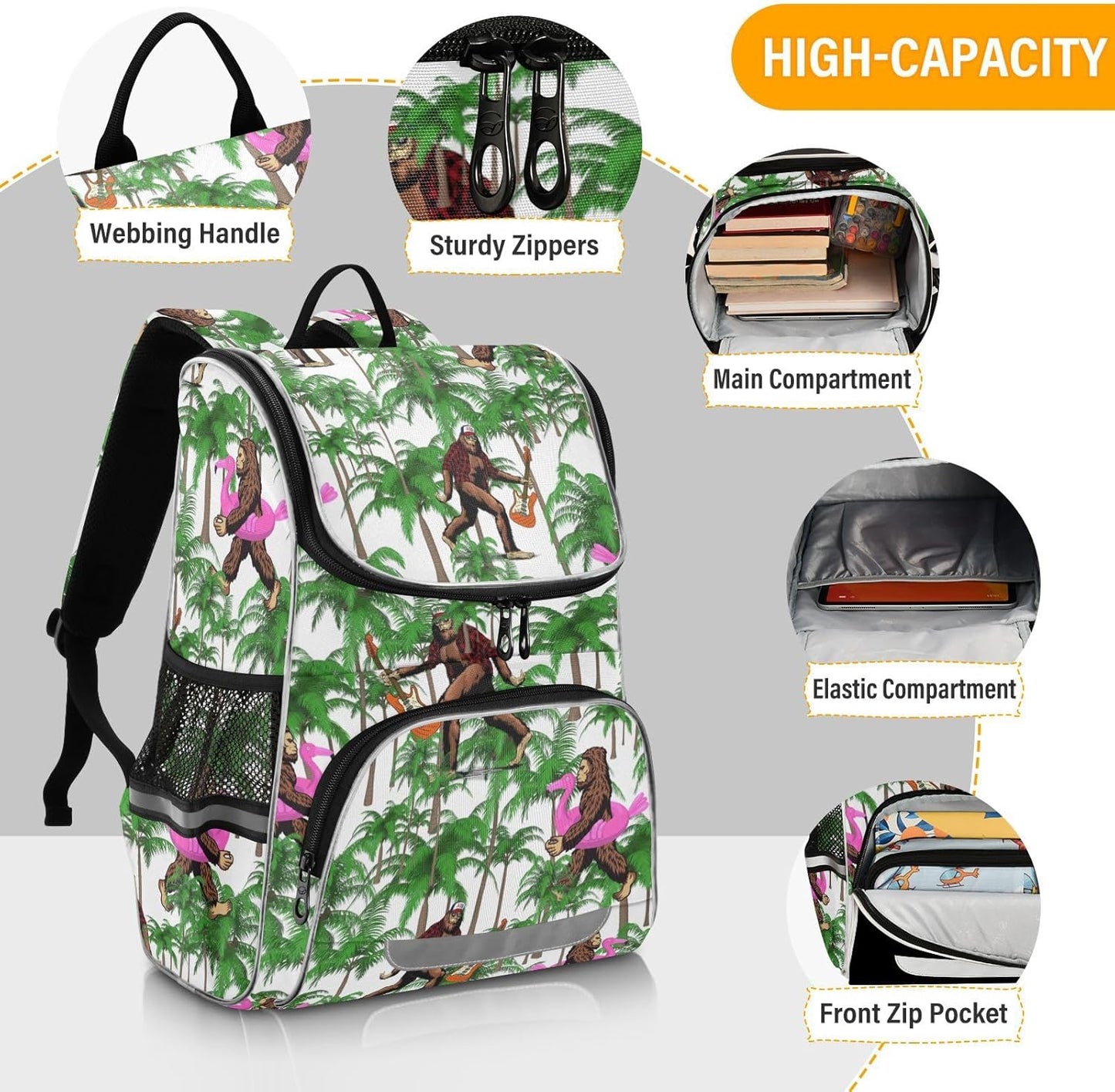 Sasquatch Cute Backpack For Girls Kids Backpack Boys Teen School Bag Bookbag Travel Daypacks