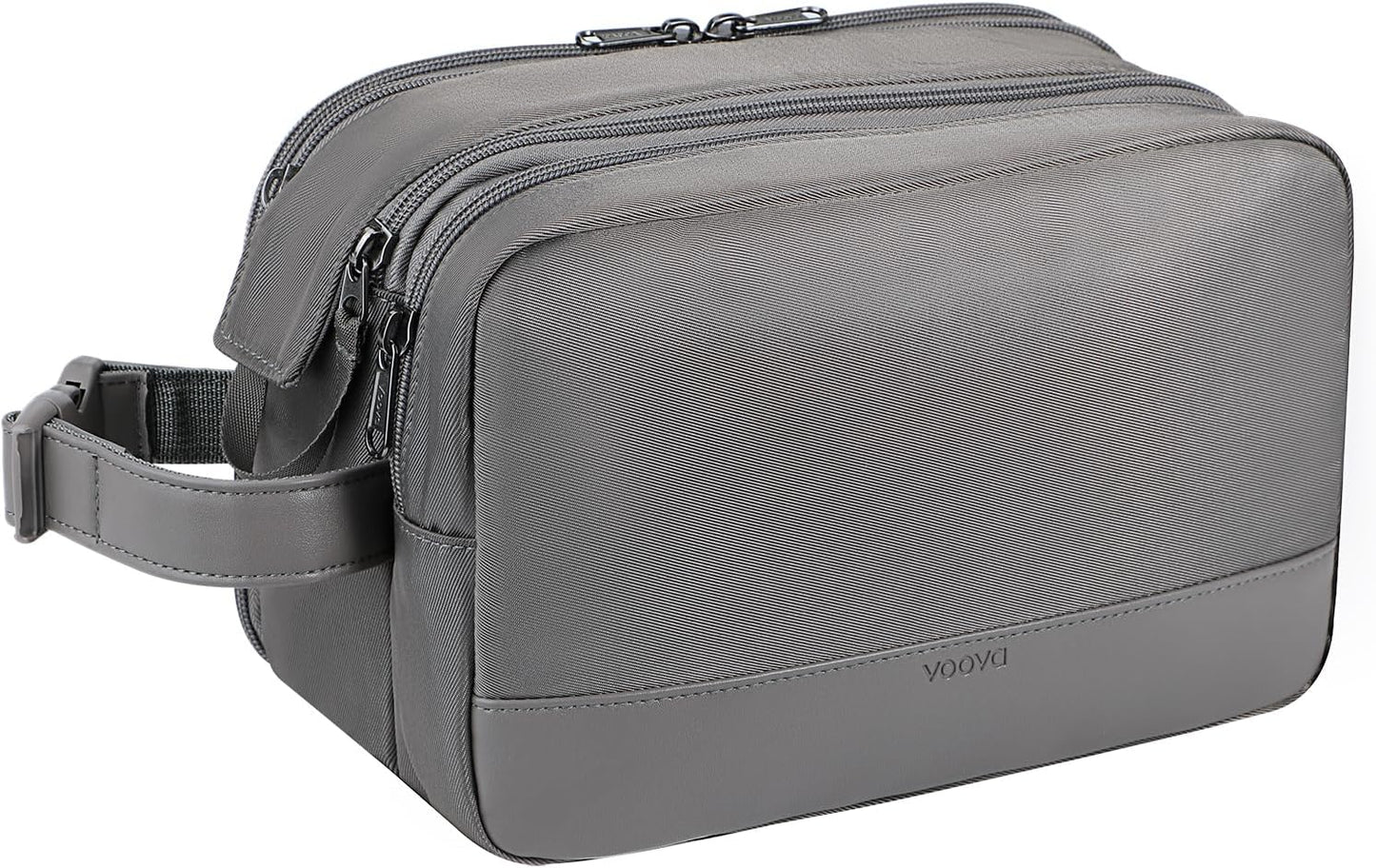 Voova Travel Toiletry Bag for Men Women, Hanging Dopp Kit Water Resistant Shaving Bag for Toiletries Accessories, Small Makeup Organizer Case for Traveling Essentials, Bathroom, Cosmetics, Grey