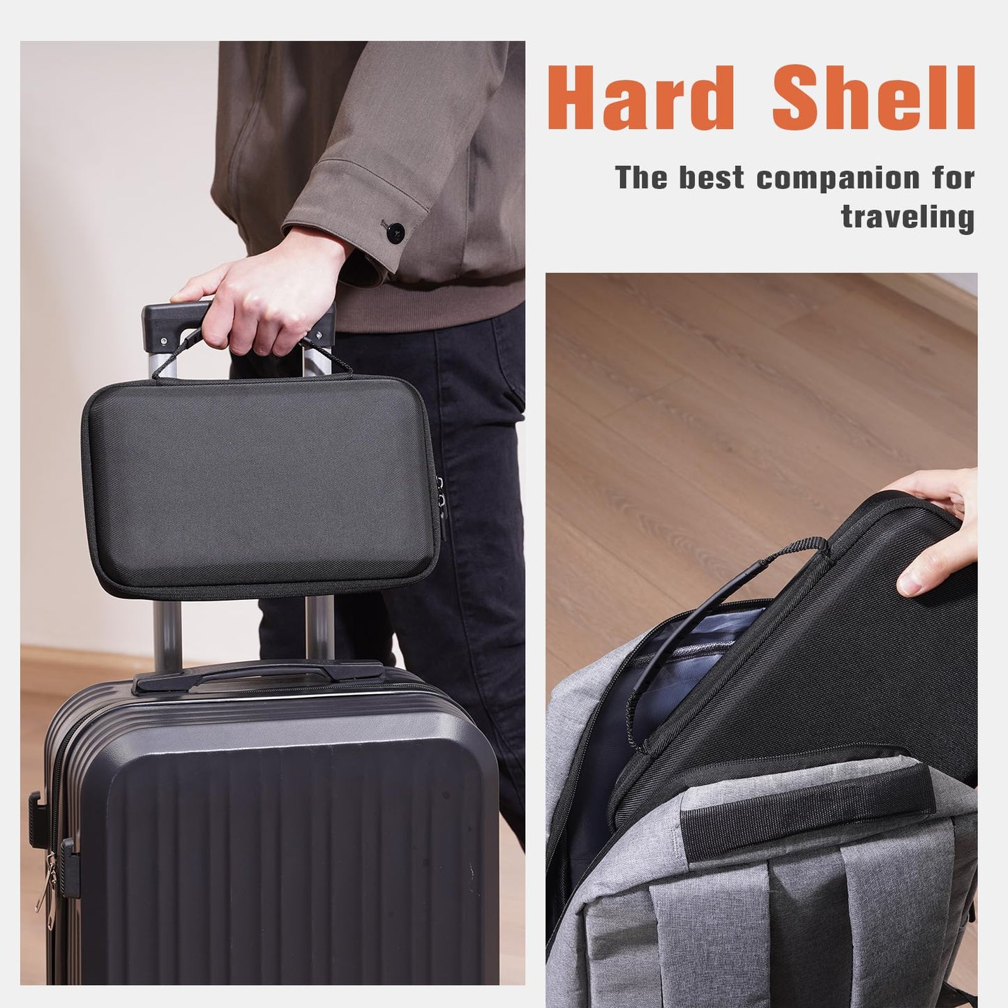 ProCase Hard Shell Travel Sunglasses Organizer -7 Slots, Orangeblack
