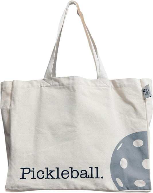 Large Canvas Pickleball Tote - Sustainable, Funny & Cute Grocery Bag