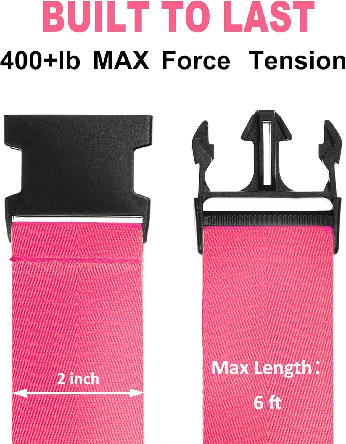 Luggage Straps for Suitcases TSA Approved Travel Belt 8 Pack by Chelmon (Rose Red)