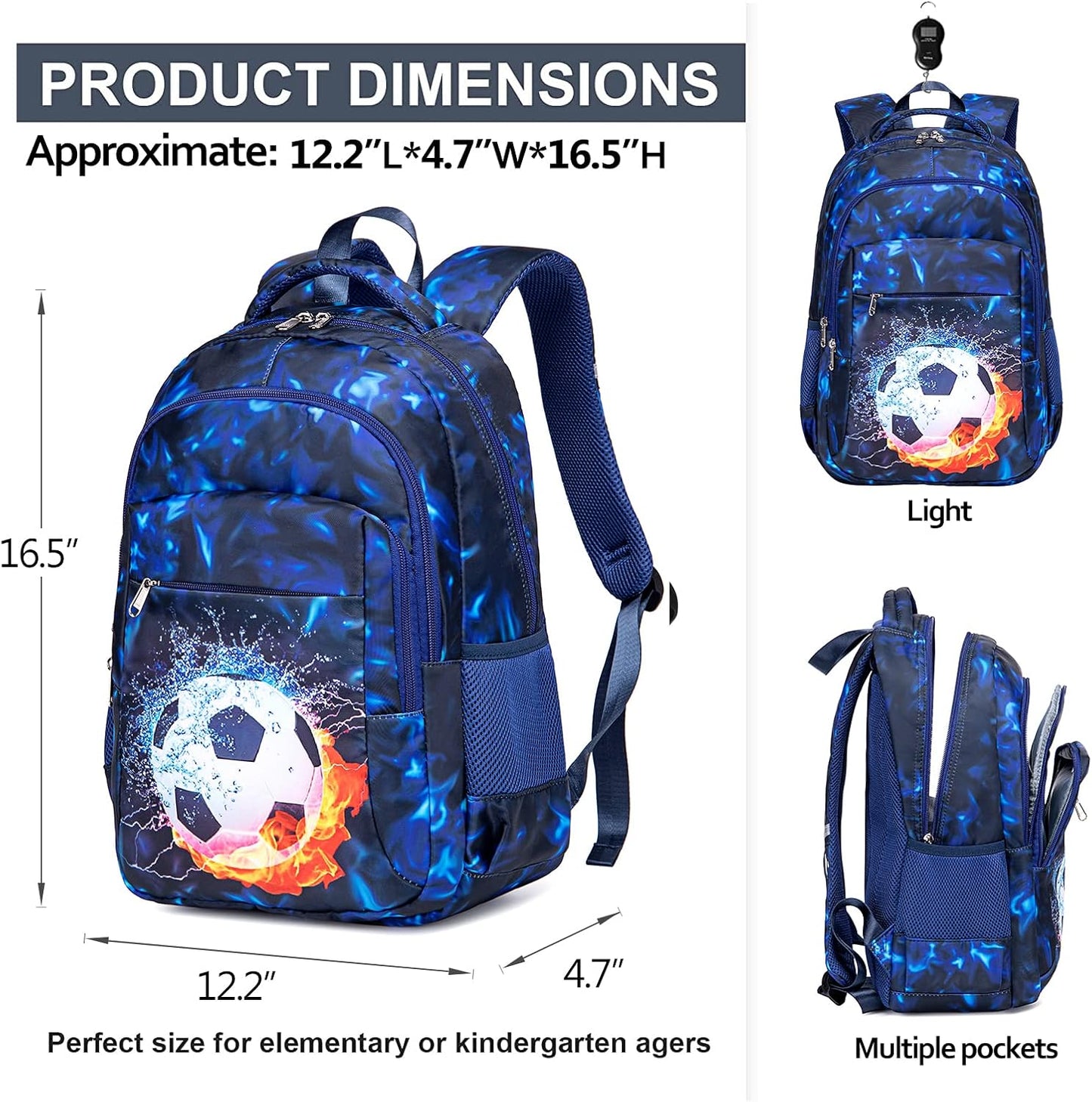 LEDAOU School Backpack for Boys Girls Kids Bookbag Elementary Primary Middle School Bag Travel Back Pack for Ages 6-14