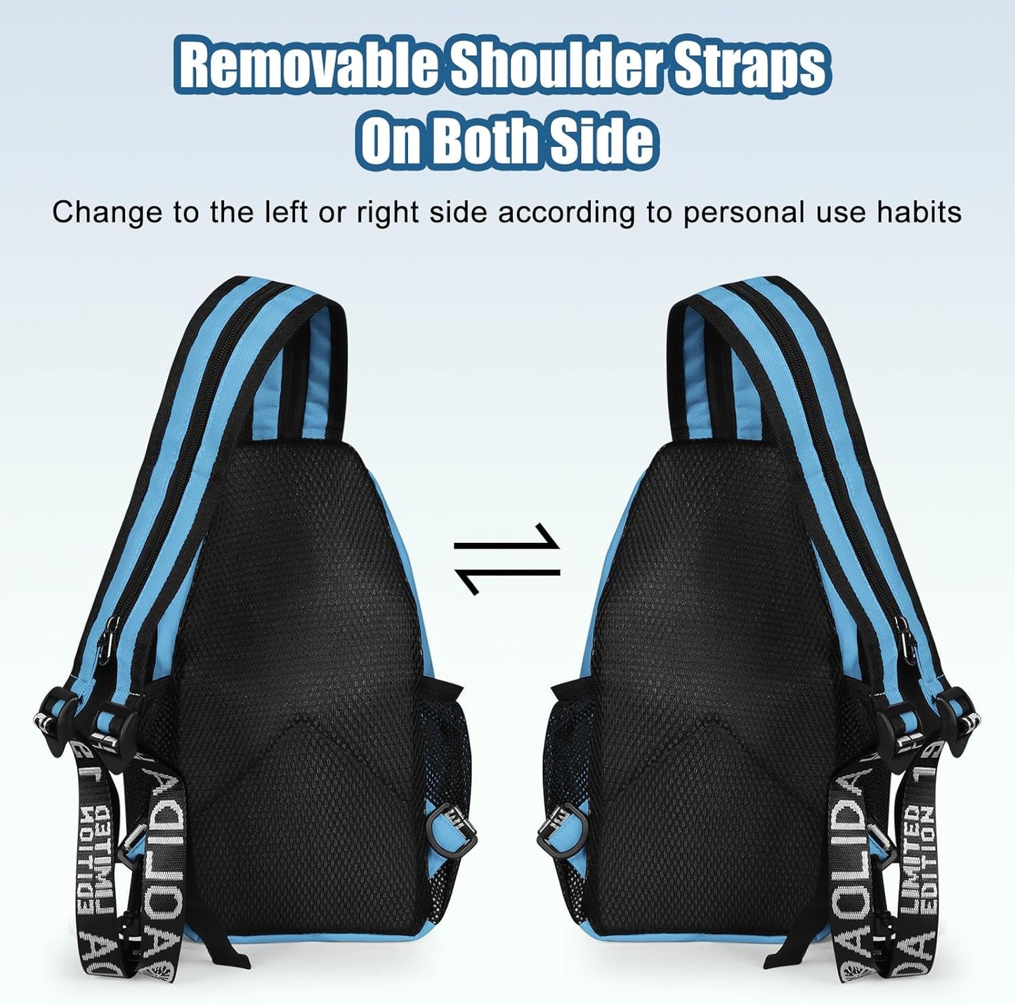 Sling Bag for Women Man Sling Backpack with Convertible Shoulder Strap Casual Backpack Daypack for Travel, Hiking and Daily Commute, (Blue, Small)