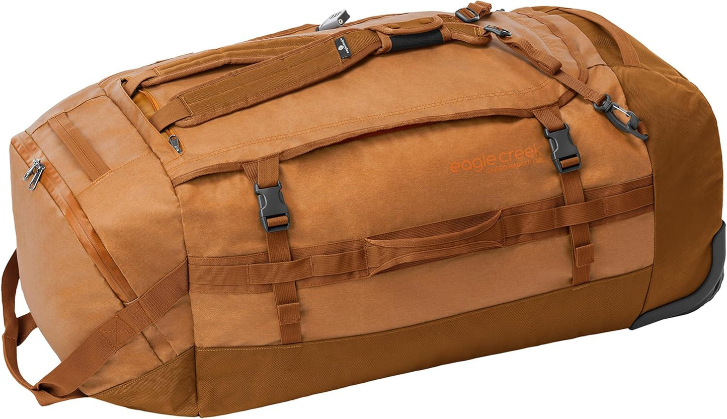 Eagle Creek Cargo Hauler Wheeled Duffel - Durable Duffel Bag for Travel - Easy Access Compartment - Deployable Backpack Straps - Lockable Zipper Opening - Duck Green - 130L