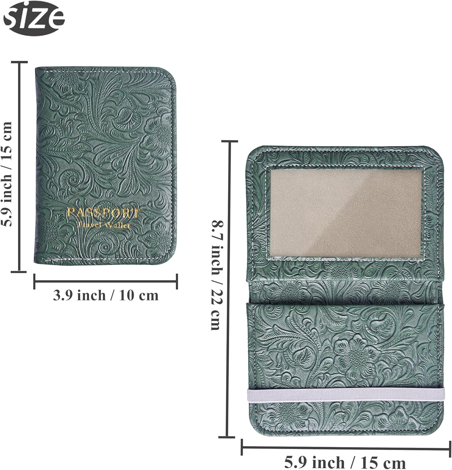 lizimandu Passport Holder with Airtag Slot, Airtag Passport Wallet for Men Women, Slim Leather