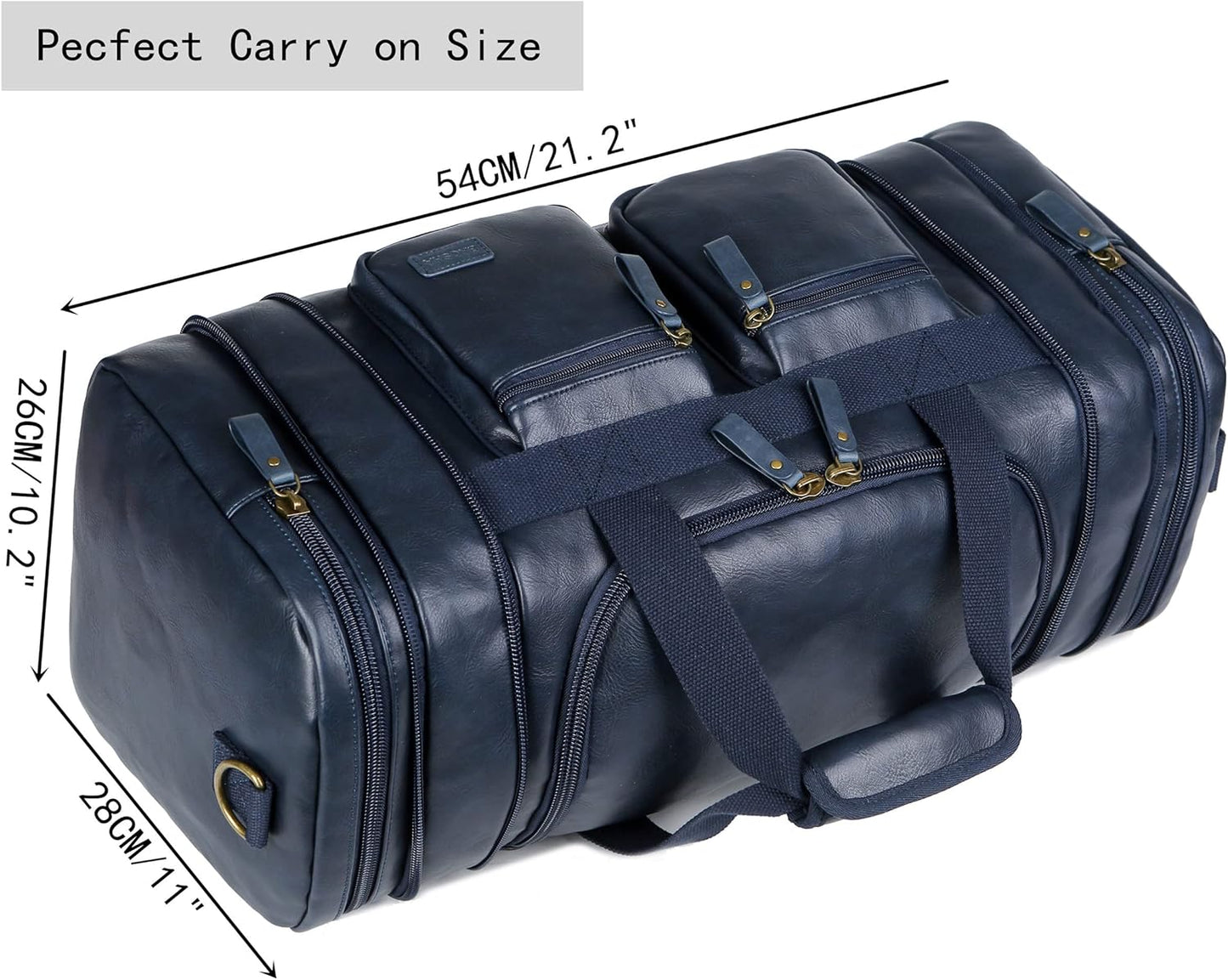 Vegan Leather Travel Duffel Weekender Bag Carry on Overnight Bag Sports Duffel bag For men and Women HB-21