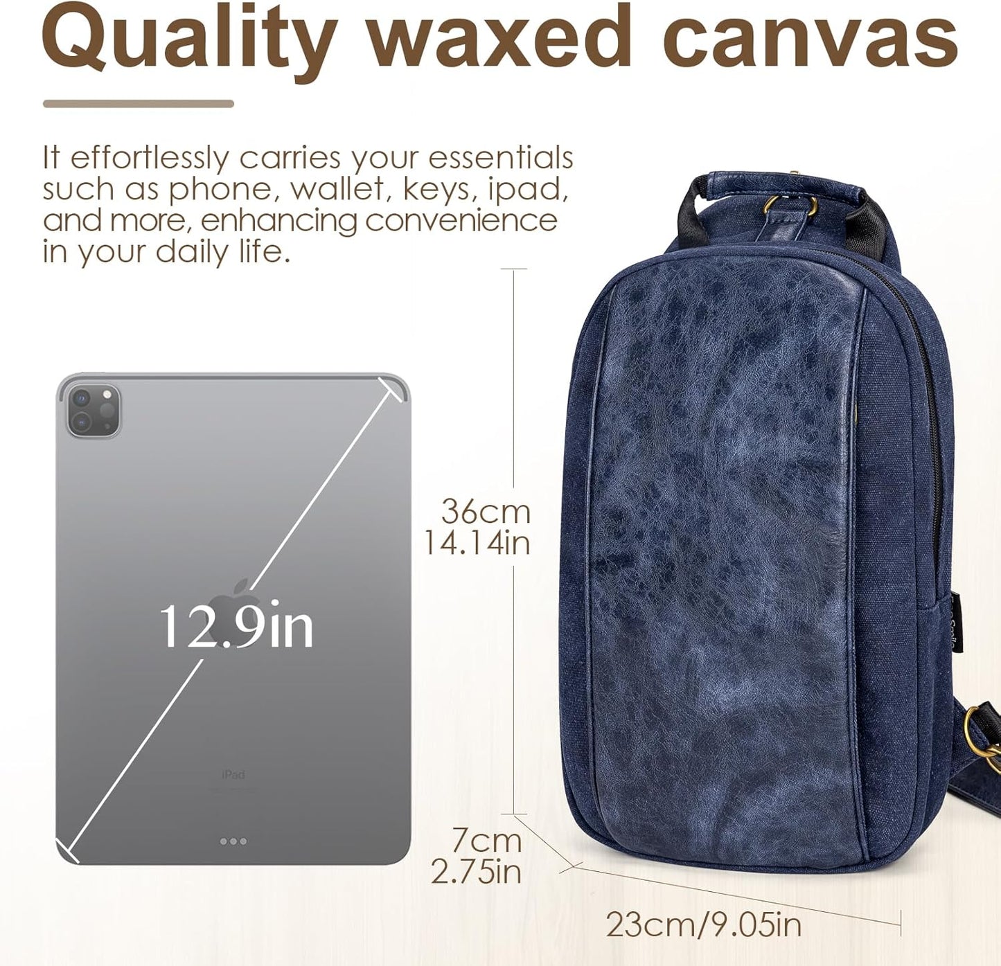 Canvas Messenger Bag Sling Bag Crossbody Shoulder Bag for Men Women Travel Work Satchel Bags