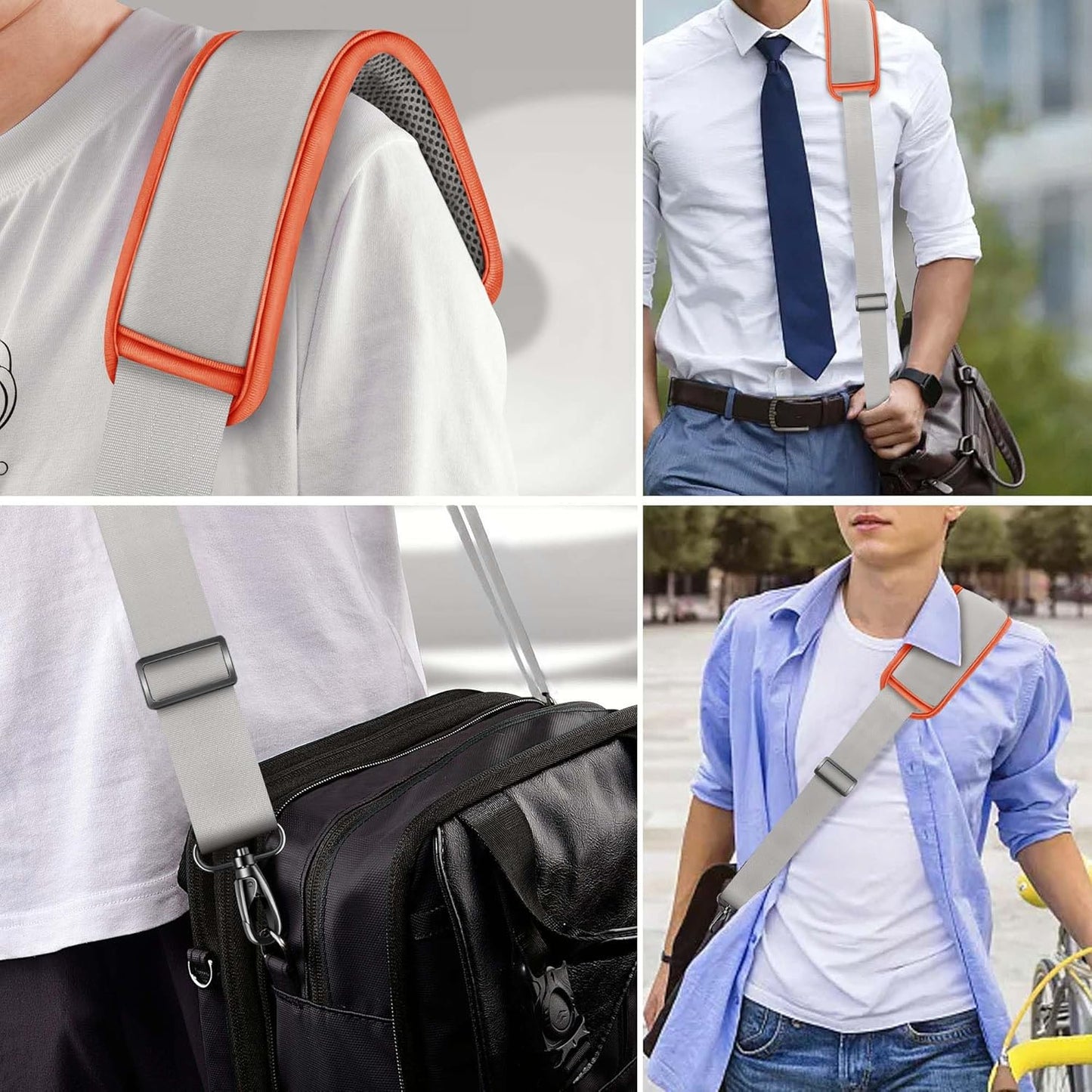60 Inch Shoulder Strap, Ultra-Thick and Padded with Metal Swivel Hooks for Laptop Messenger and Crossbody Canvas Bags