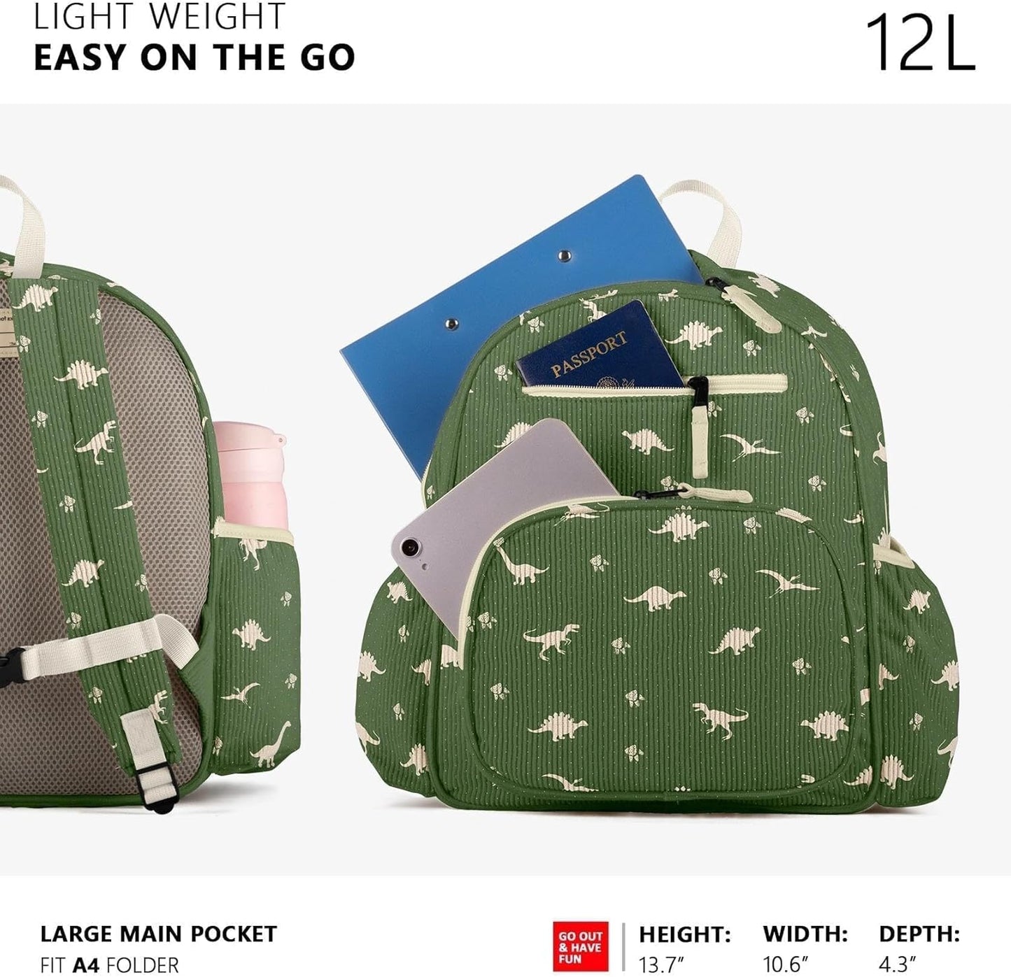 Corduroy Toddler Backpack for Boys 2-5, Cute Kids Backpacks Boys - Preschool Kindergarten Backpack