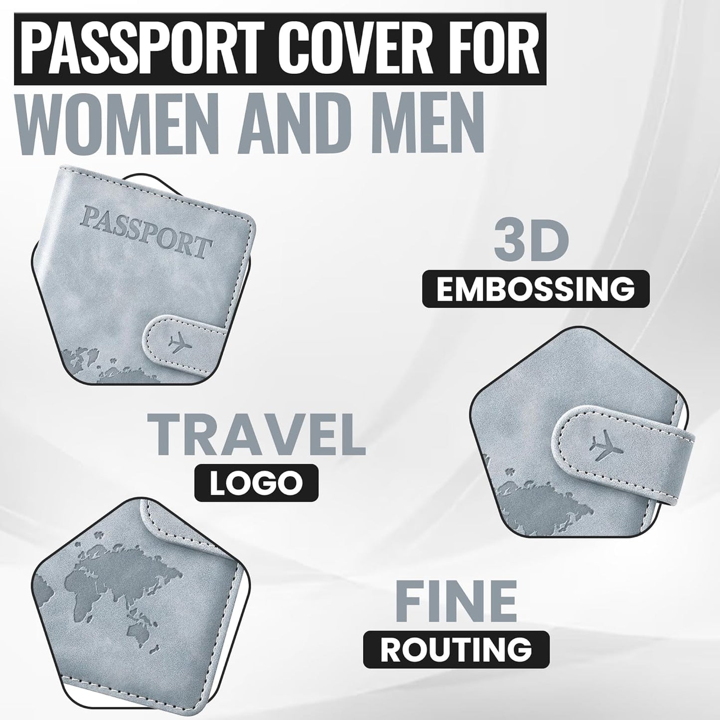 Passport Holder for Travel Essentials, Passport Wallet Cover Case for Travel Must Haves Accessories,Passport Book Holders for Women and Men BLACK (SILVER)