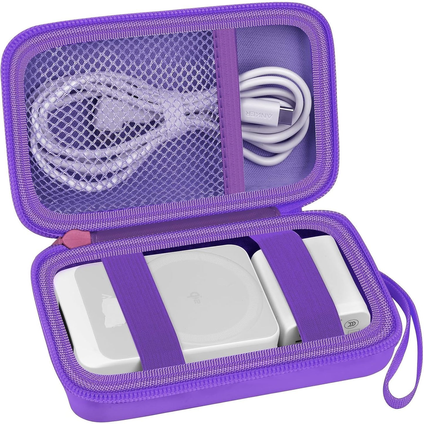 Case for Anker MagGo 3-in-1/MagGo UFO Charging Station,for Augnner for Iseyyox for Apple MagSafe Duo/for LISEN/for RTOPSMagSafe Wireless Charger Foldable Magnetic Charging Stand Storage Box-Purple