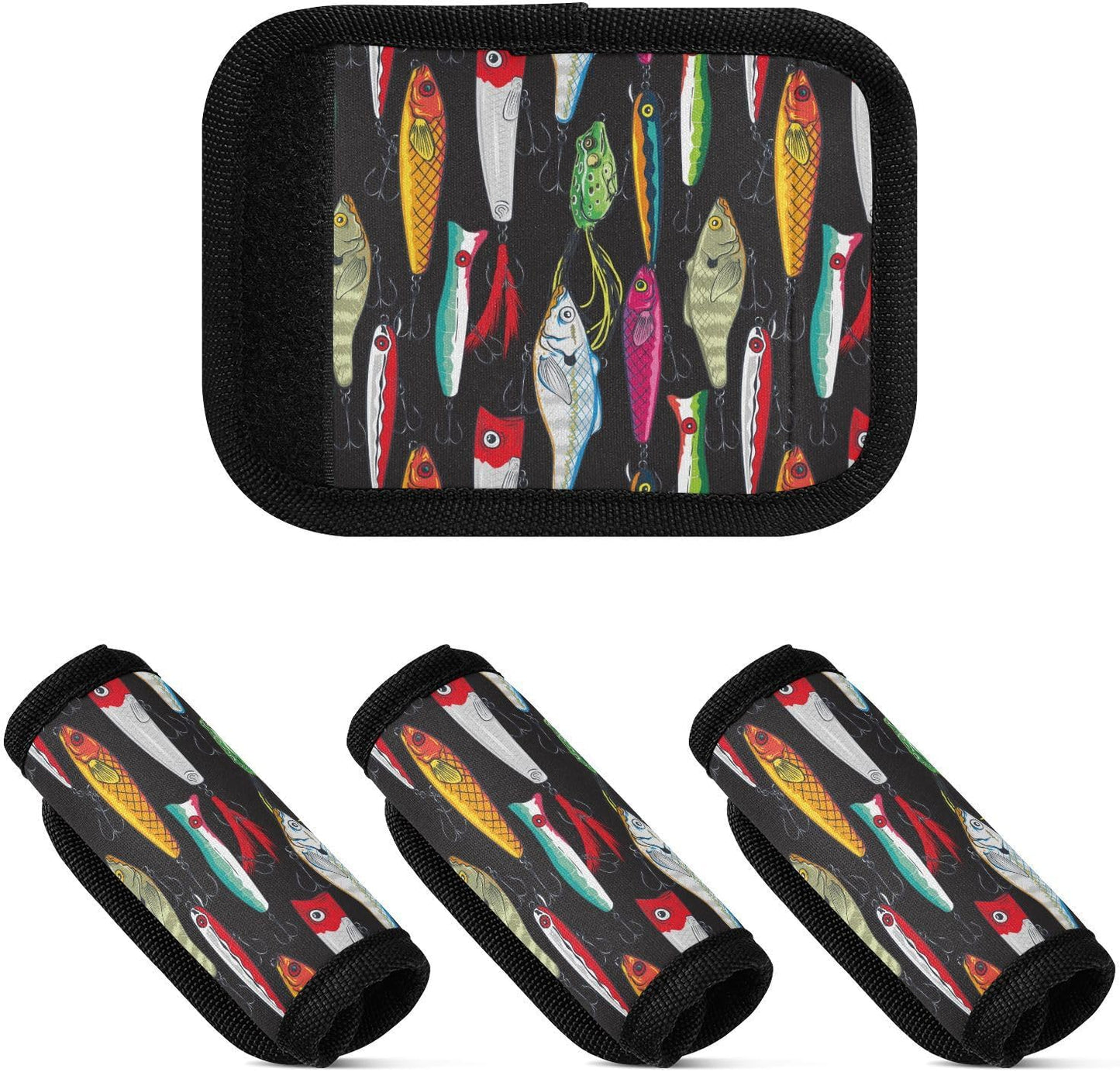 Fishing Lures 2 Pack Luggage Handle Wrap for Suitcase Luggage Identifier Travel Tags Handle Protection Sleeve Cover