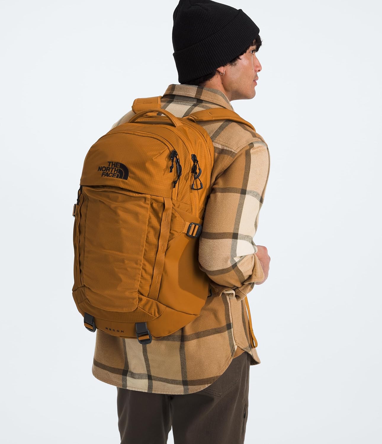 The North Face Recon Everyday Laptop Backpack | Daypack with Water Repellent Finish, 16" Laptop Sleeve, 2 Water Bottle Pockets, Timber Tan, One Size