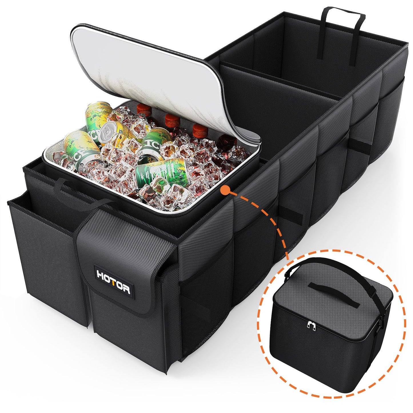 HOTOR Trunk Organizer, Sturdy Foldable with Cooler for Car, Sudan & SUV