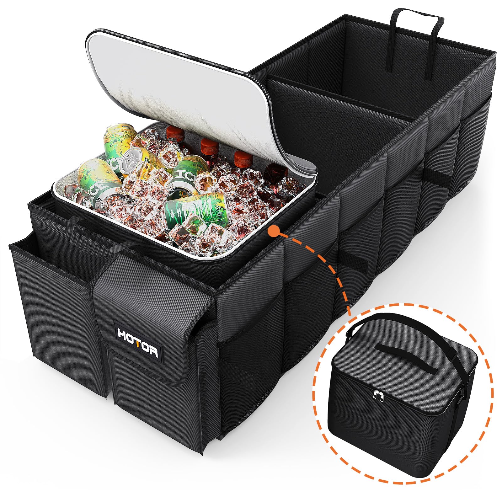 HOTOR Trunk Organizer, Sturdy Foldable with Cooler for Car, Sudan & SUV