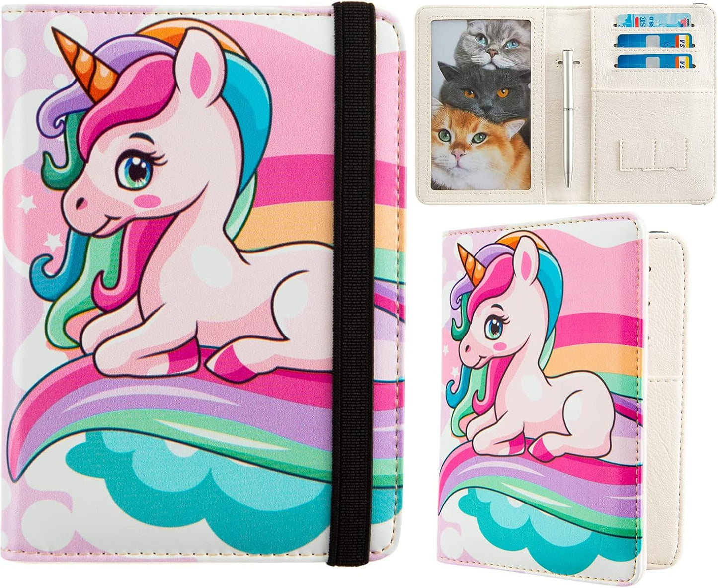 passport Holder,Rfid Blocking Travel Wallet Credit Card Case Cute Passport cover for Women/Men,Boys Girls Travel Essentials (Lovely Horse)