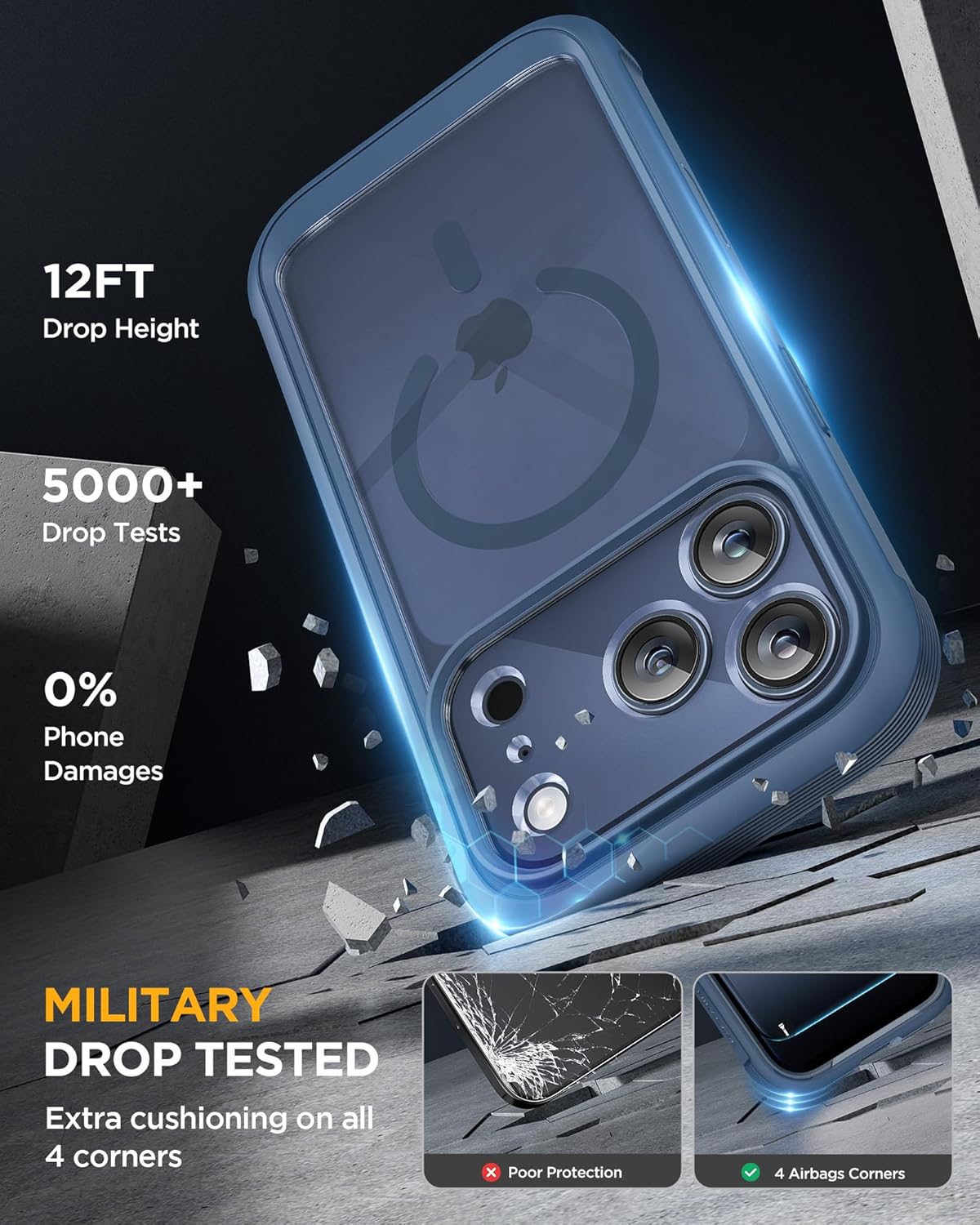 Miracase Magnetic for iPhone 17 Pro Case 6.3" [Compatible with MagSafe] Full-Body Phone Case with