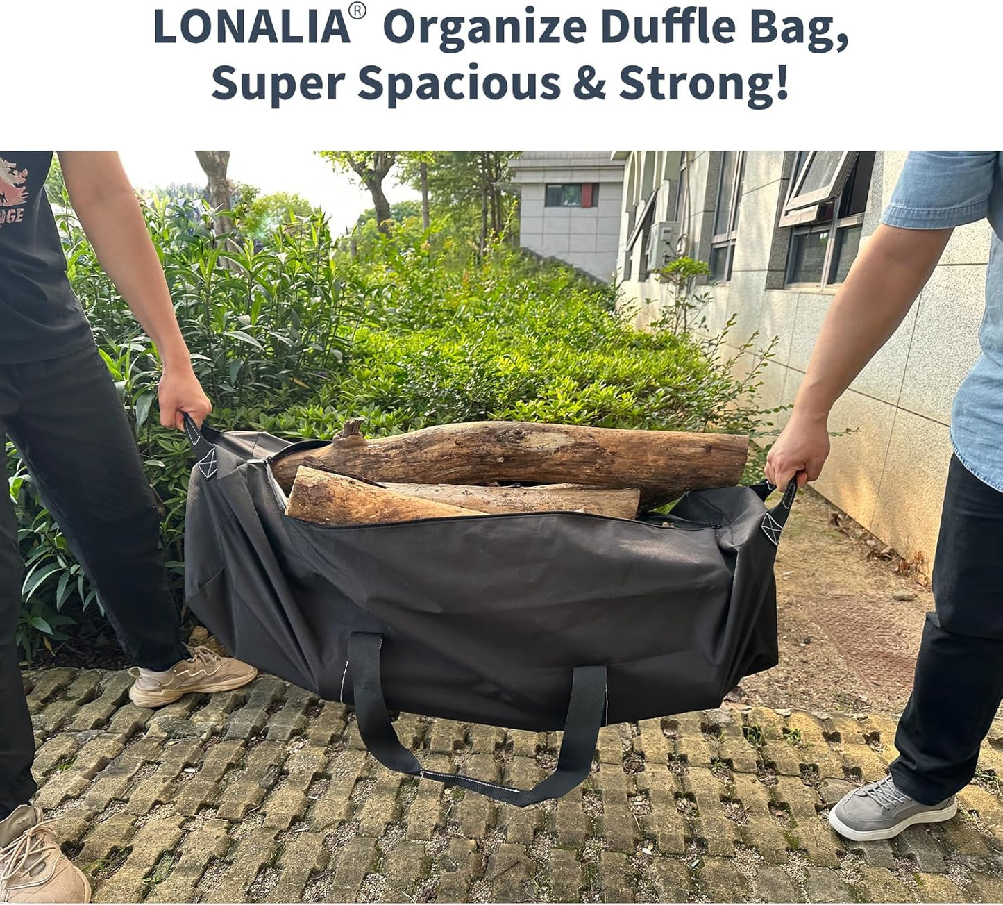 46 Inch Large Duffle Bag for Travel Camping - 127L Extra Large Heavy Duty Duffel Bag, Sport Equipment Storage Bag with 2 Sides Handles-Black