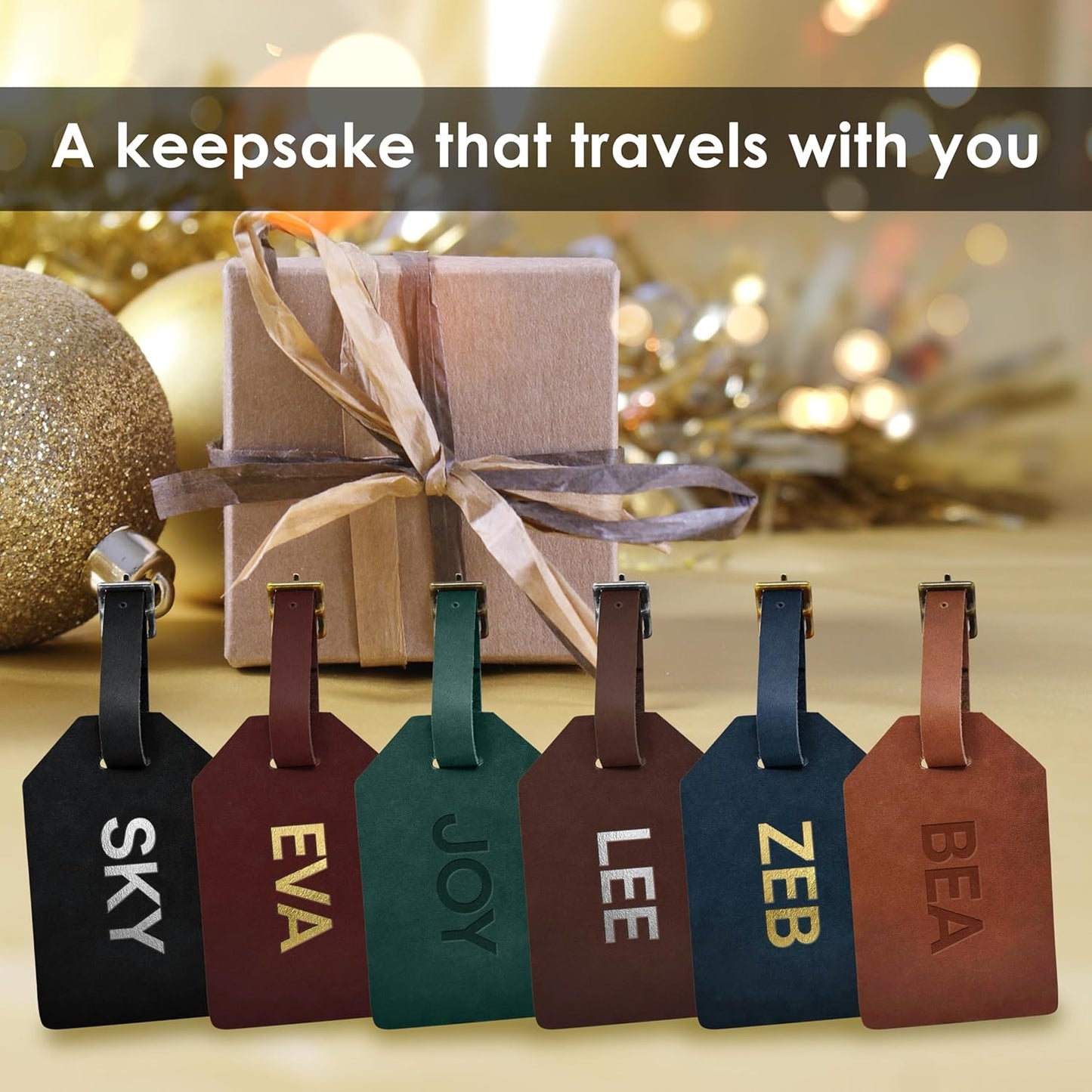 Northwind Custom Leather Luggage Tag – Personalized Monogram Travel Bag Tag, Handmade Premium Leather with Secure Strap, Unique Durable Travel Accessory Gift for Him and Her – Made in USA