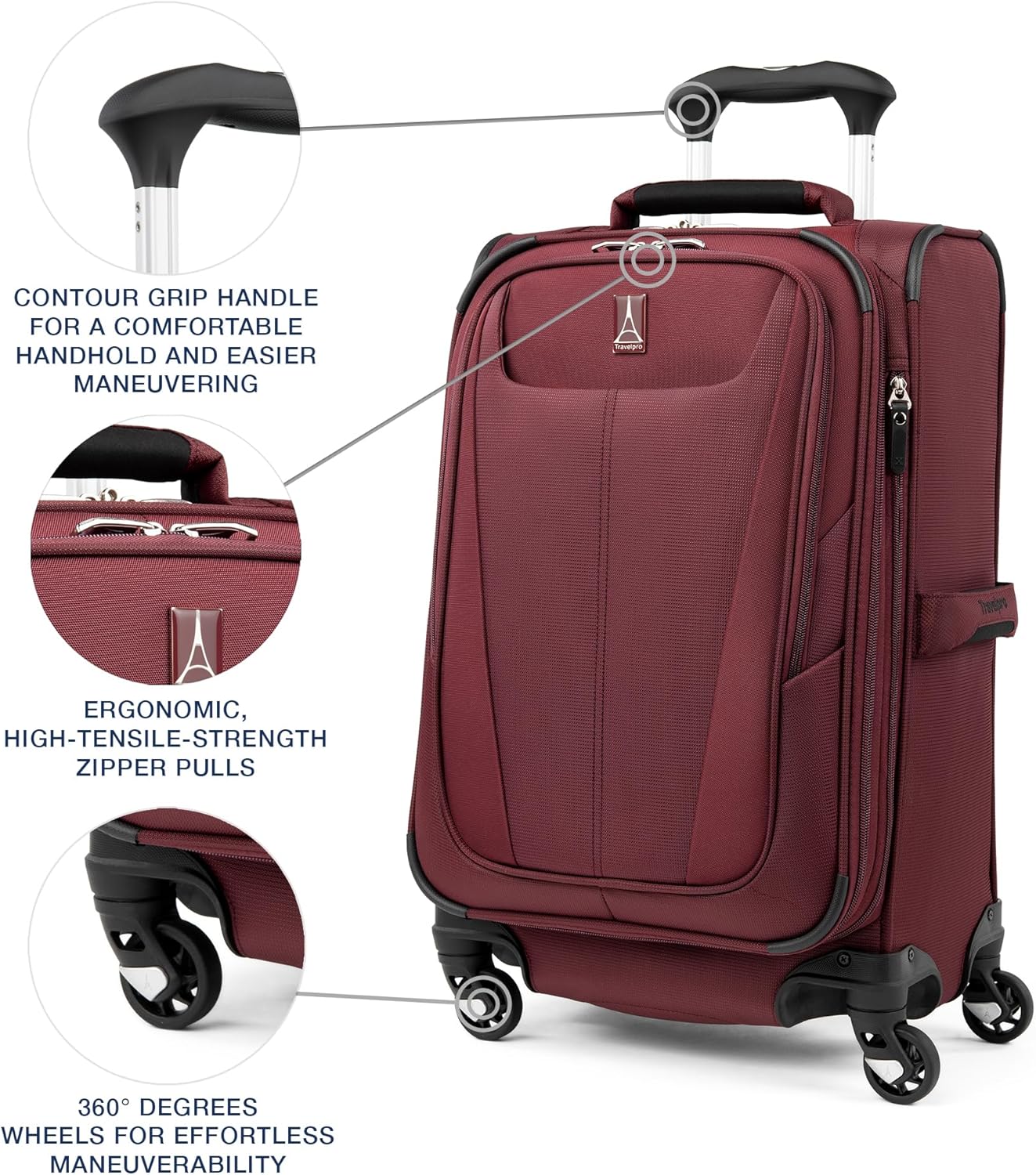 Travelpro Maxlite 5 Softside Expandable Carry-On Luggage with Spinner Wheels, Lightweight, 21-Inch