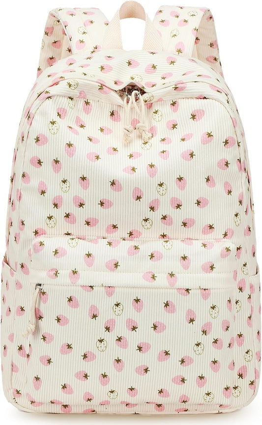 School Backpack for Teen Girls Bookbags Elementary High School Corduroy Laptop Bags Women Travel Daypacks