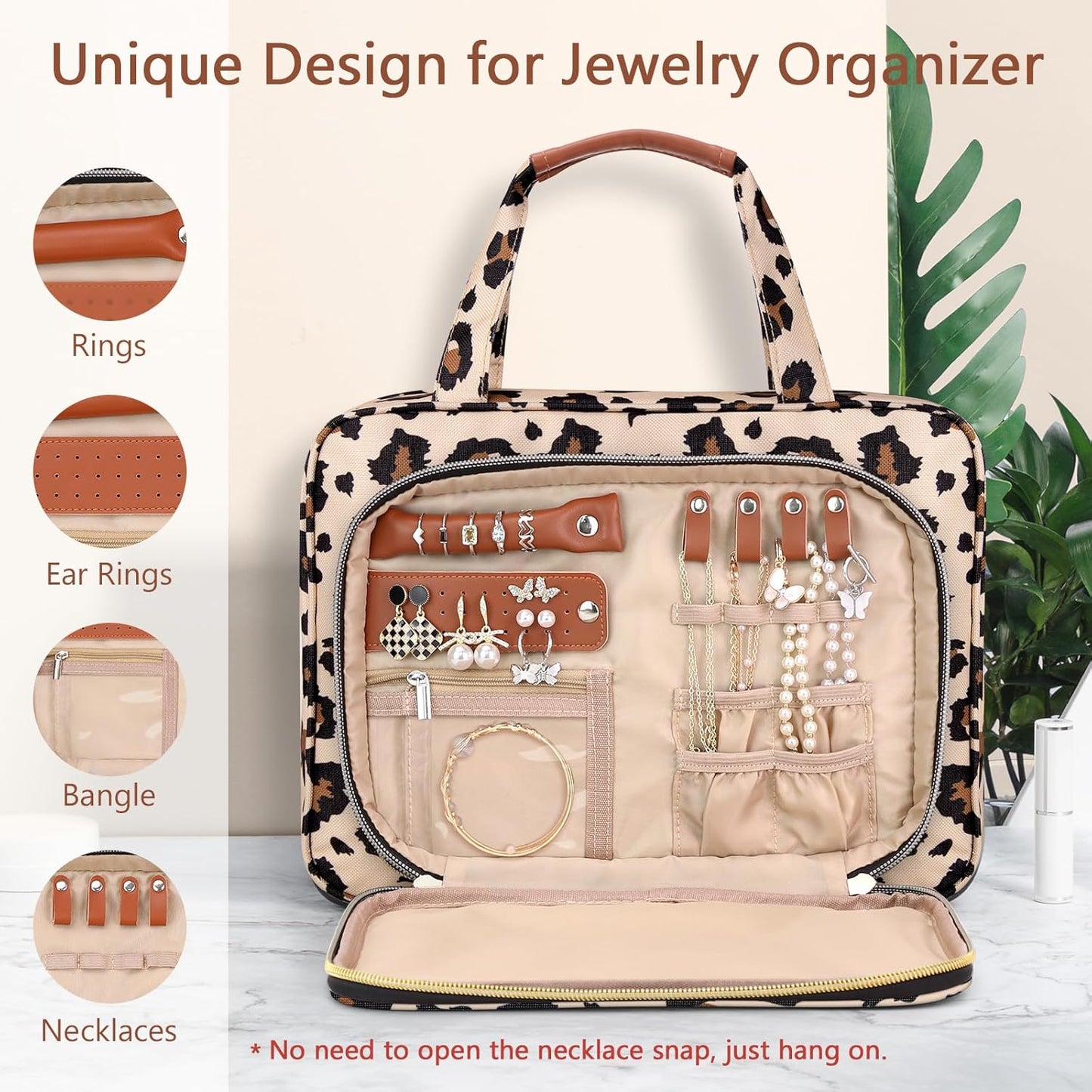 Wedama Toiletry Bag for Women, Hanging Travel Toiletry Bag with Jewelry Organizer Compartment Large