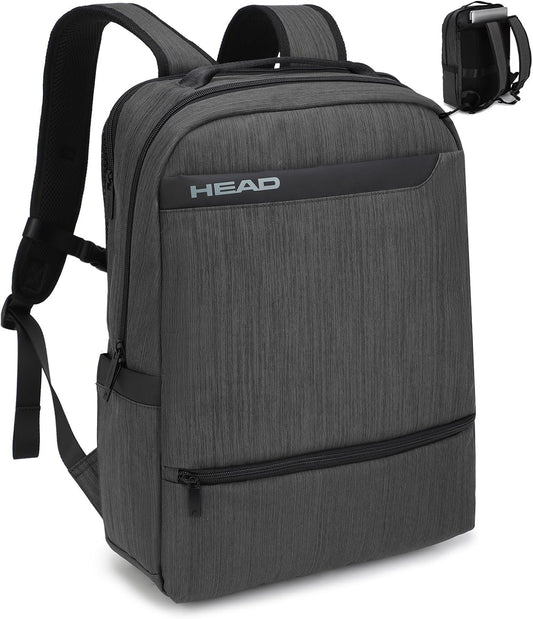 HEAD Waterproof Laptop Backpack for Men with Trolley Sleeve, Business Laptop Backpacks Fits 17.3 inch Notebook, Large Travel Backpack for Work/Commute/College