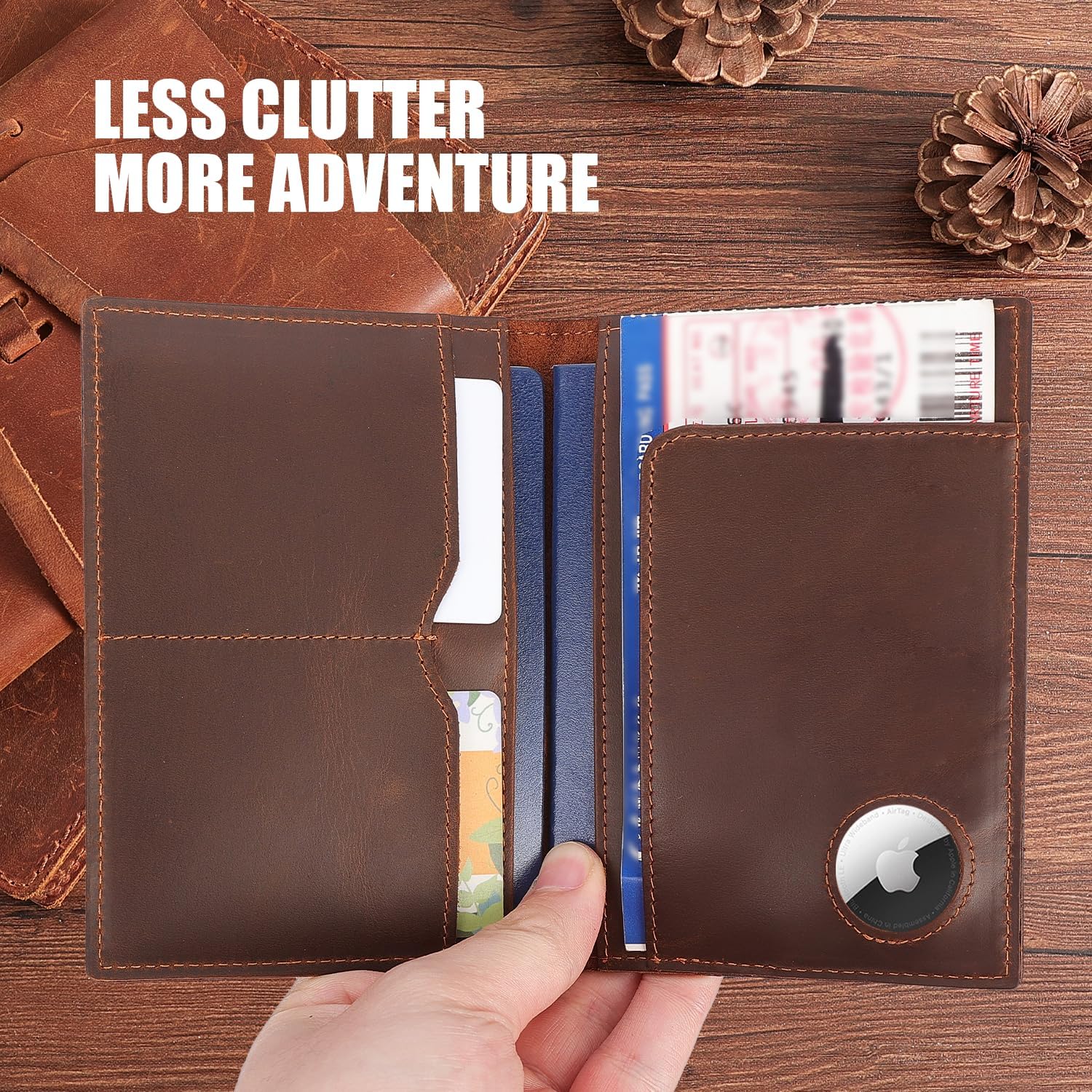 STAR VISTA Albatross Leather Travel Passport Holder, Minimalist Design, Full Grain Leather Case for