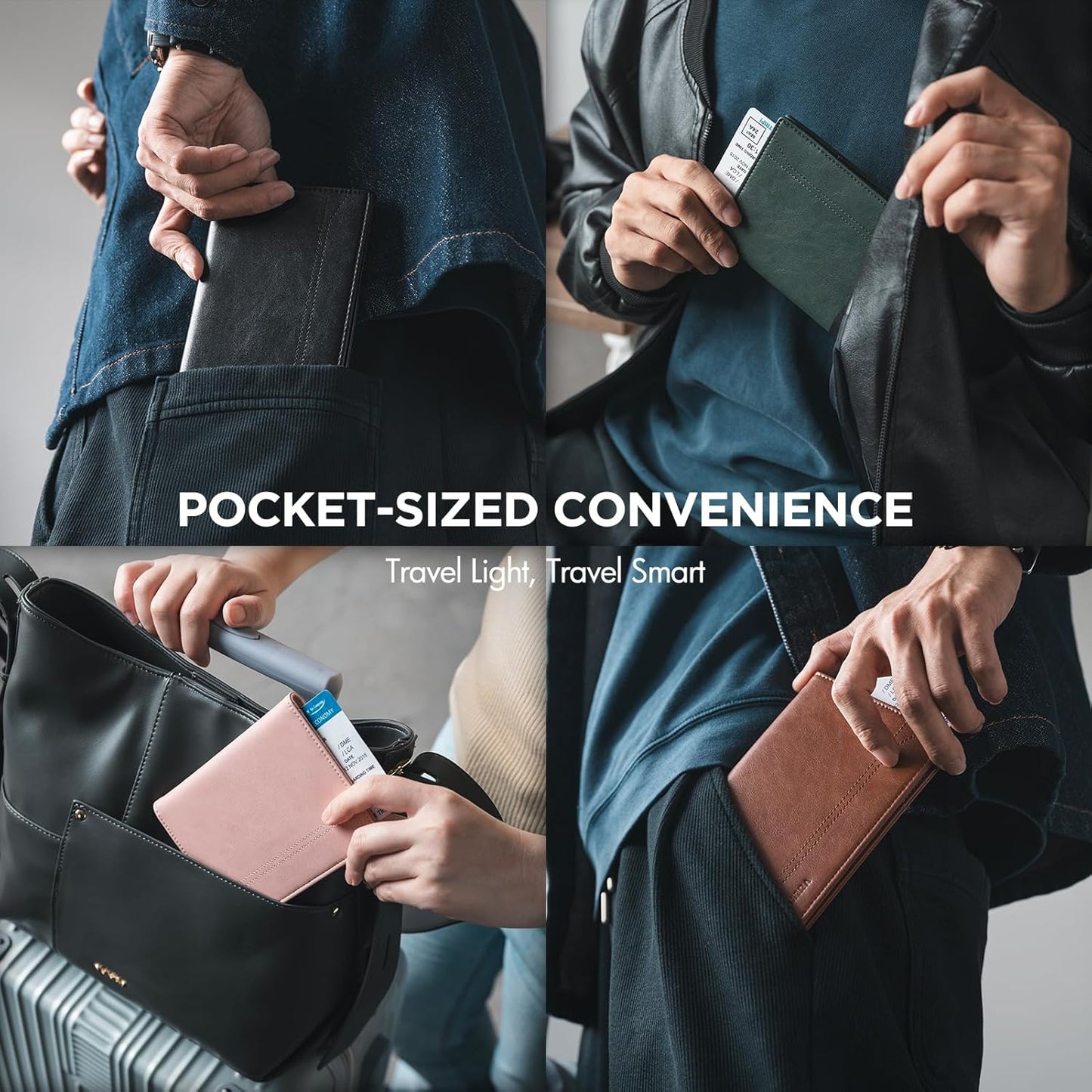 VULKIT Passport Holder for Travel, Rfid Blocking Passport Cover, Slim Travel Wallet for Men & Women, Pine Green