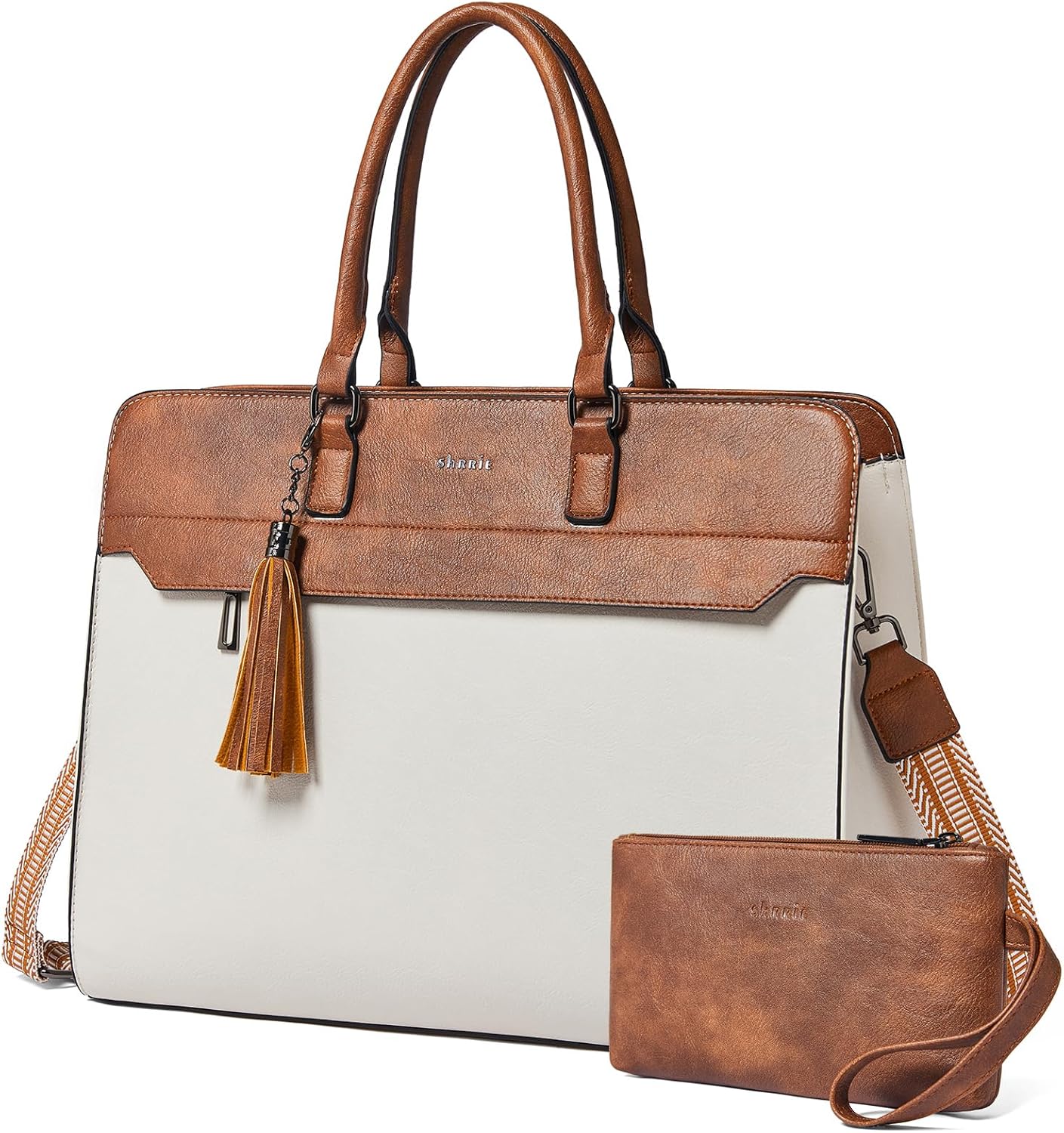 Shrrie 15.6 inches Laptop Bag for Women,Water-Resistant Work Bag Laptop Tote Bag,Briefcase with