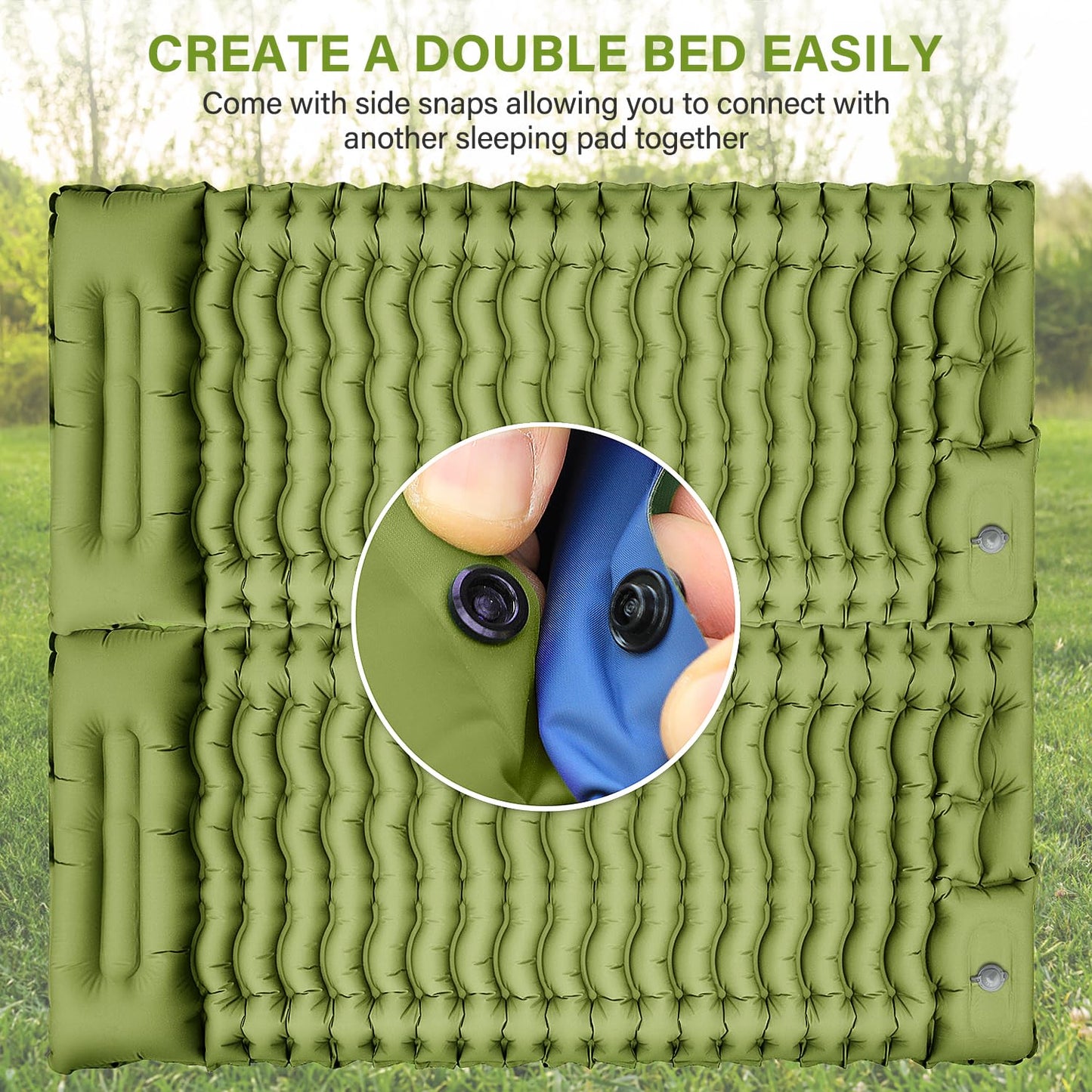 FUN PAC Camping Sleeping Pad, Ultralight Camping Mat with Pillow, Built-in Foot Pump Inflatable