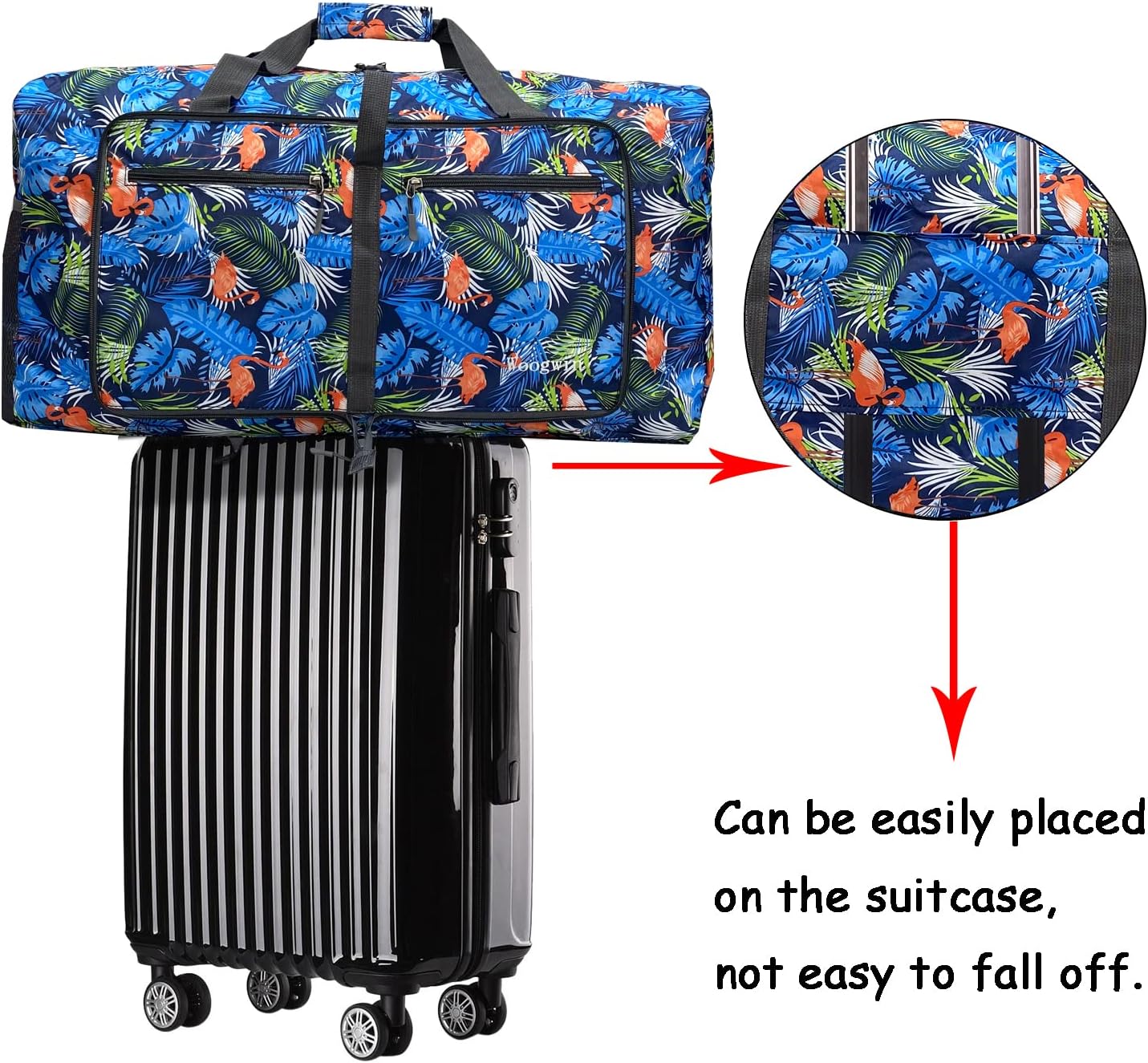 Woogwin Travel Duffel Bag Large Foldable Waterproof Overnight Bag for Beach Swim Bags Pool Sports