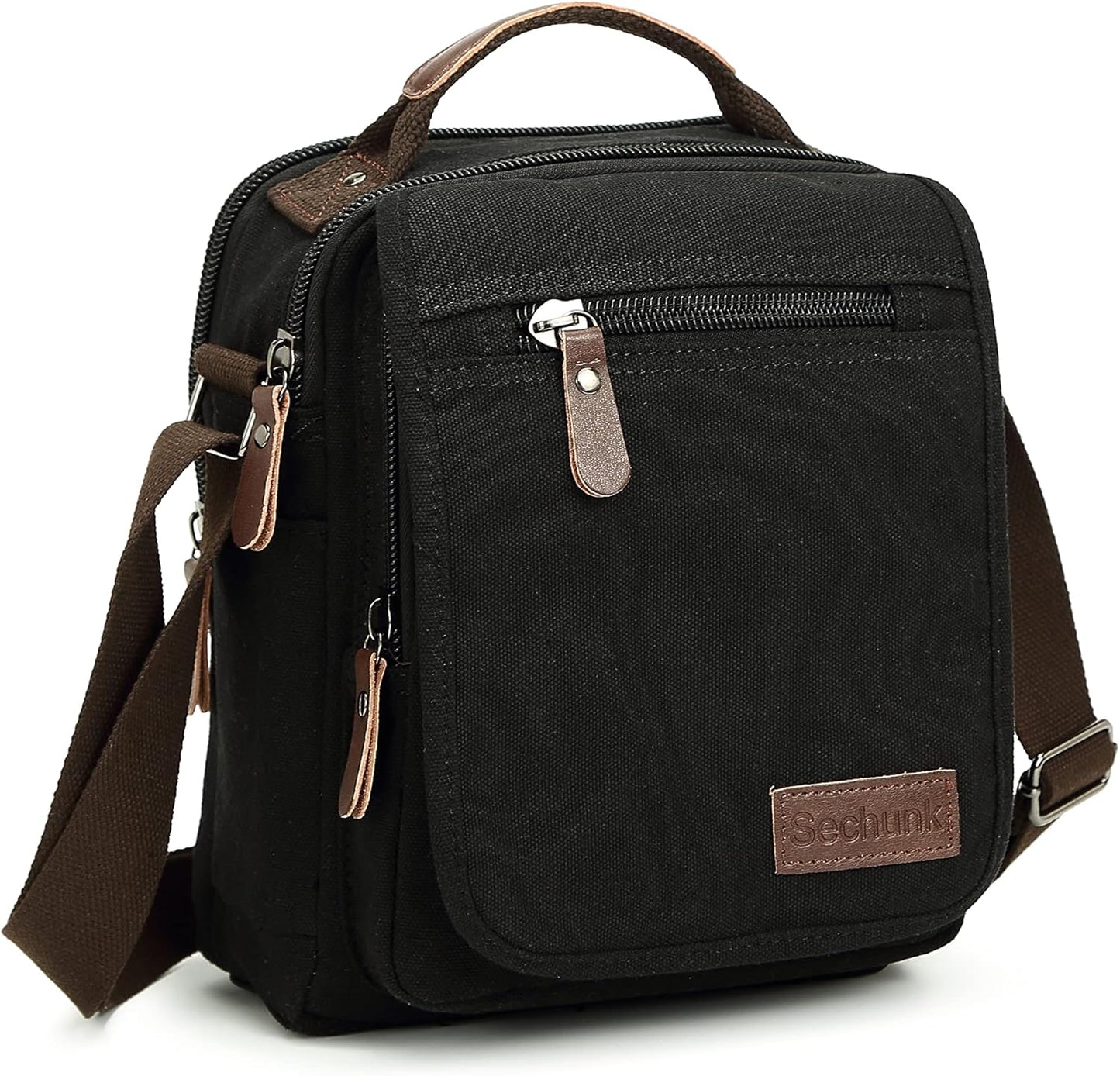Sechunk Small Canvas Shoulder Bags Messenger Bag Travel Bag Business Bag Working Bag For Men Women