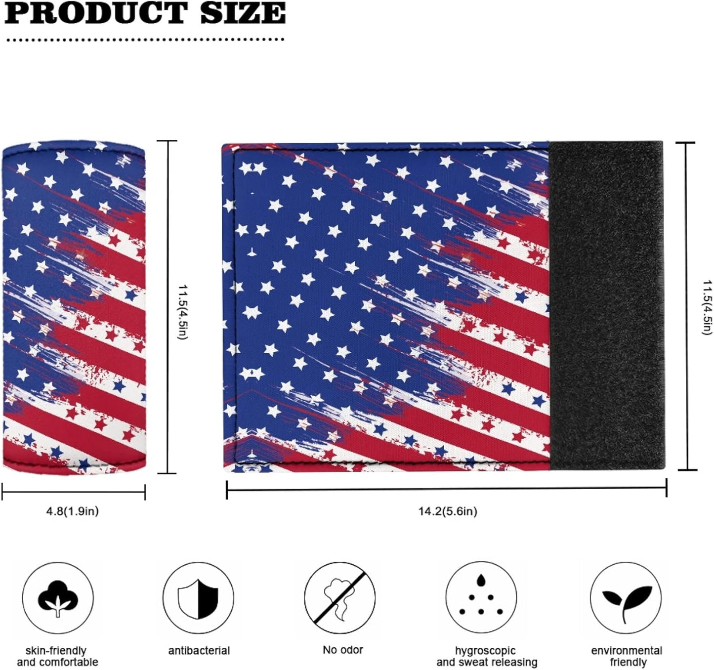 4th of July Flag Luggage Handle Wrap Grip for Suitcase,2 Pack American Stars And Stripes Luggage Grip Wraps Suitcase Identifiers,Soft Trolley Case Grip Cover
