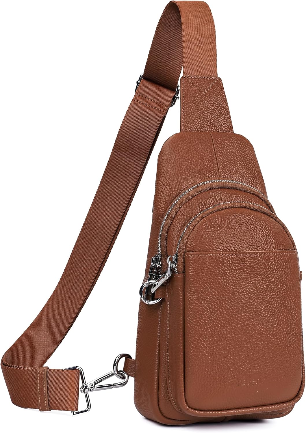 befen Genuine Leather Small Sling Bag for Women Anti-Theft Crossbody Chest Bags Fanny Packs for