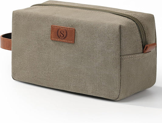 Janhavi Customized Gifts for Men,Waterproof Travel size Toiletries Bag, Makeup Organizer Foldie Travel Bag,Mens Toiletry Travel Bag, Engraved Initials & Wheat Ear,Travel Essentials Men(Olive Green S)