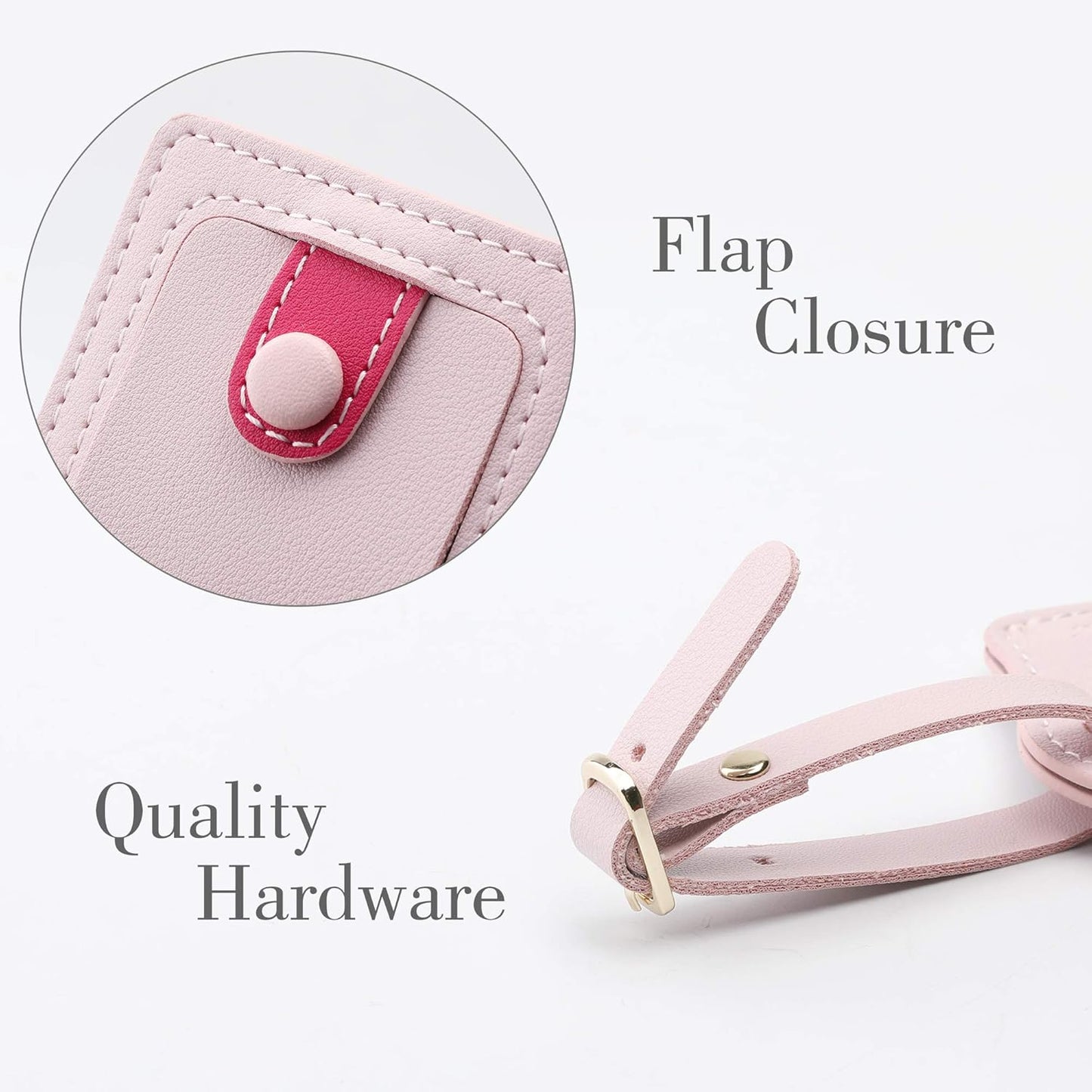 Jagucho Leather Luggage Tags for Men Women-Luggage Tags for Suitcases-Baggage Bag Tag Suitcase Labels ID Tags with Full Back Privacy Cover for Carnival Cruise Ships, Travel Tags