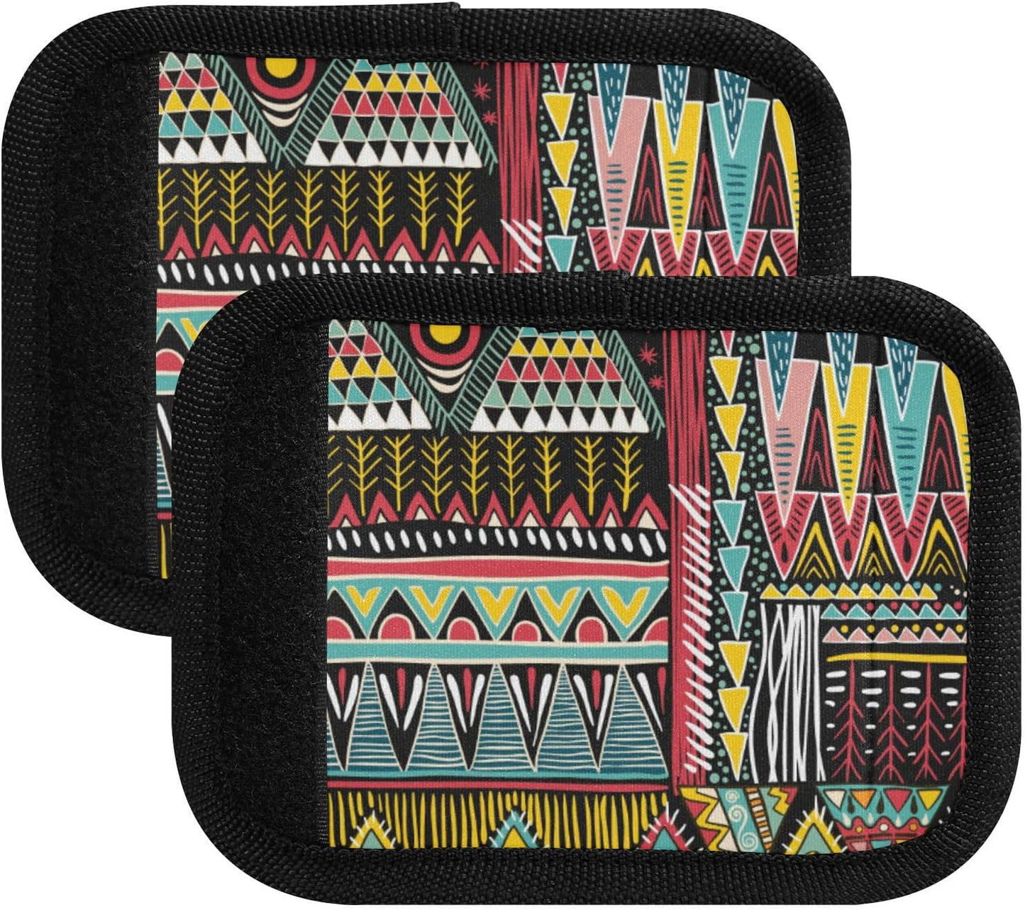4Pcs Luggage Handle Wrap Suitcase Identifier Handle Covers Tags Soft Travel Bags Luggage Handle Gripper Accessories for Airplane Flying Retro Boho