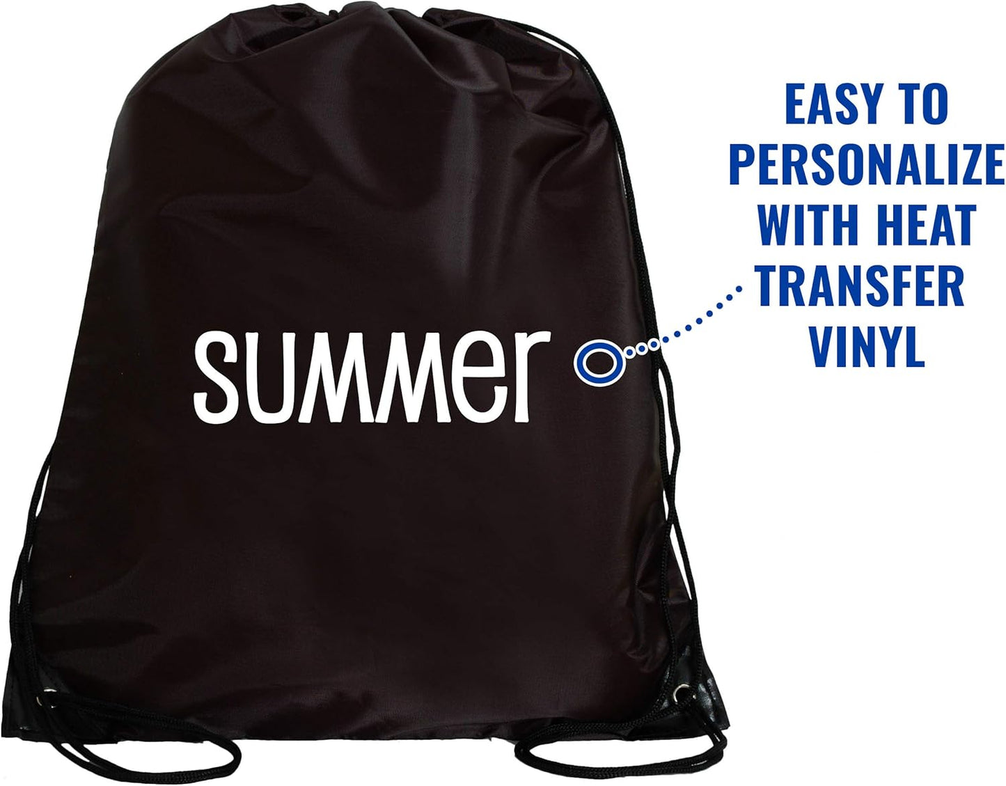 Threadart Drawstring Backpacks - Pack of 10 - Black | Sports Cinch String Sack | Gym, Storage &