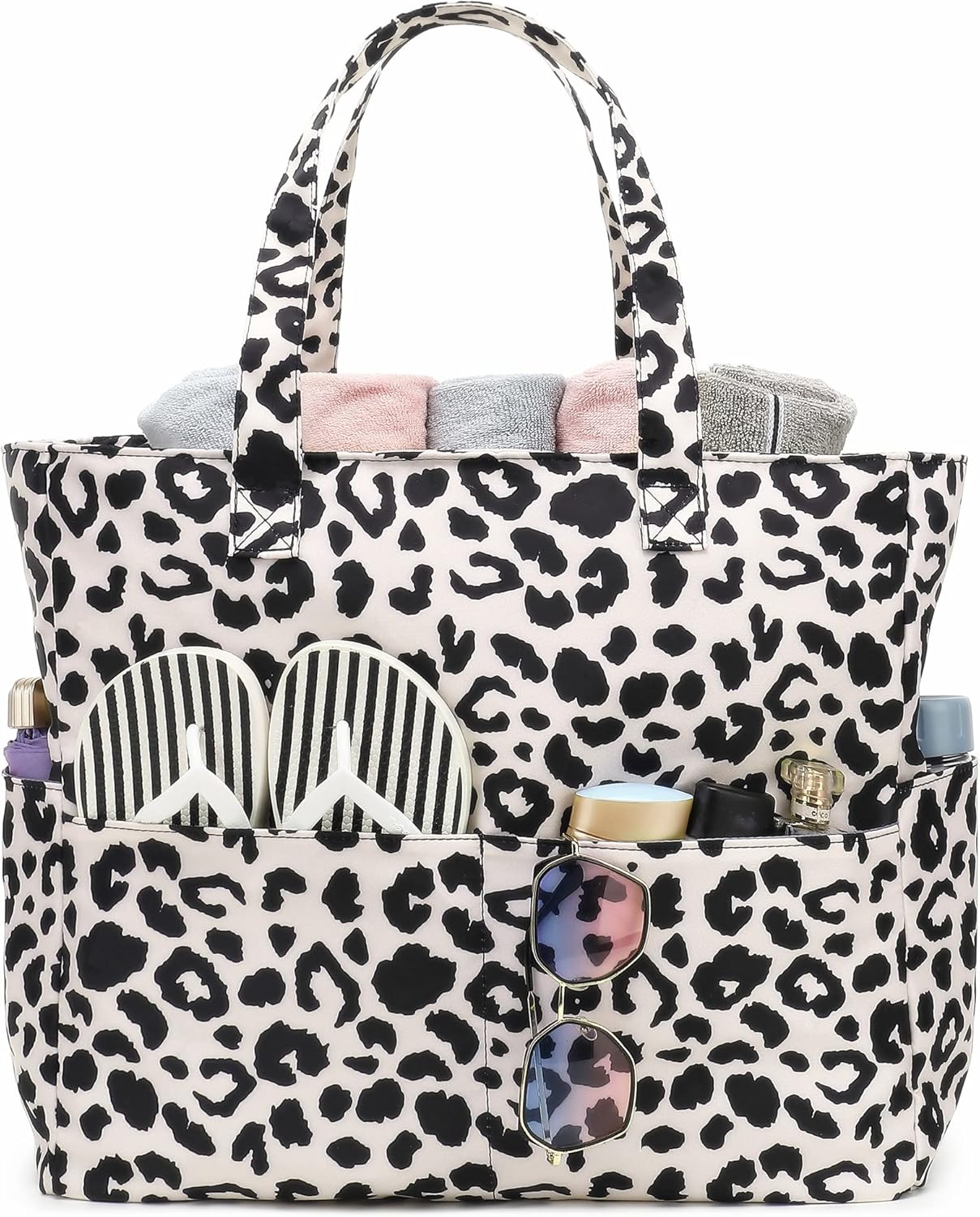Bluboon Waterproof Beach Tote Pool Bags for Women Ladies Extra Large Carry On Bag With Wet Compartment for Weekender Travel