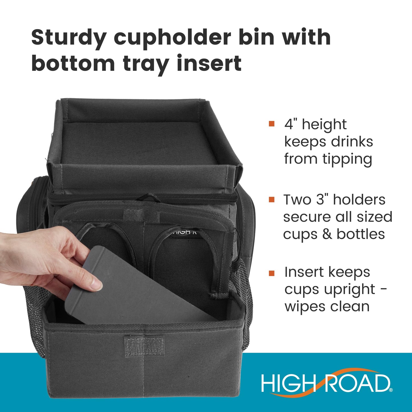 CarHop Car Organizer, Car Snack Organizer with Cup Holder, Tray and Cooler