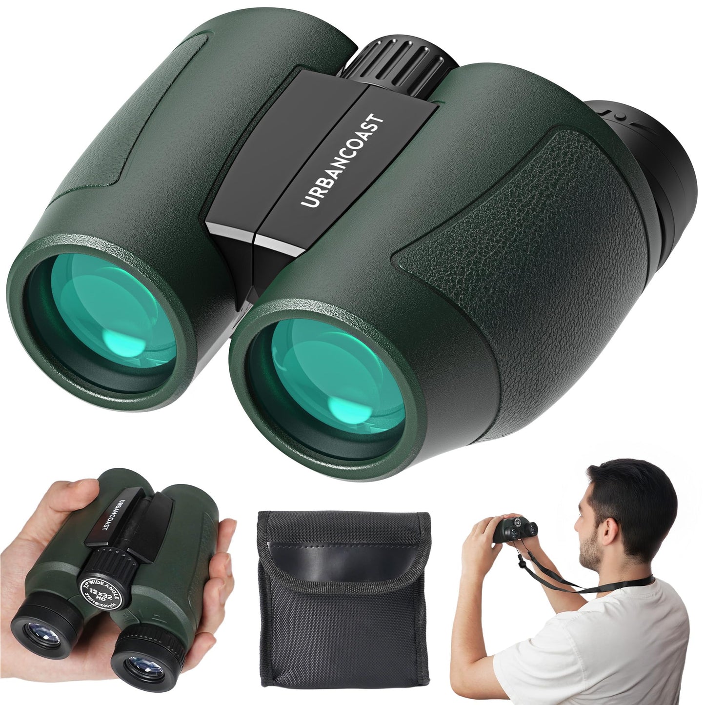 12x32 Compact Binoculars for Adults High Powered, Large View & Super Bright