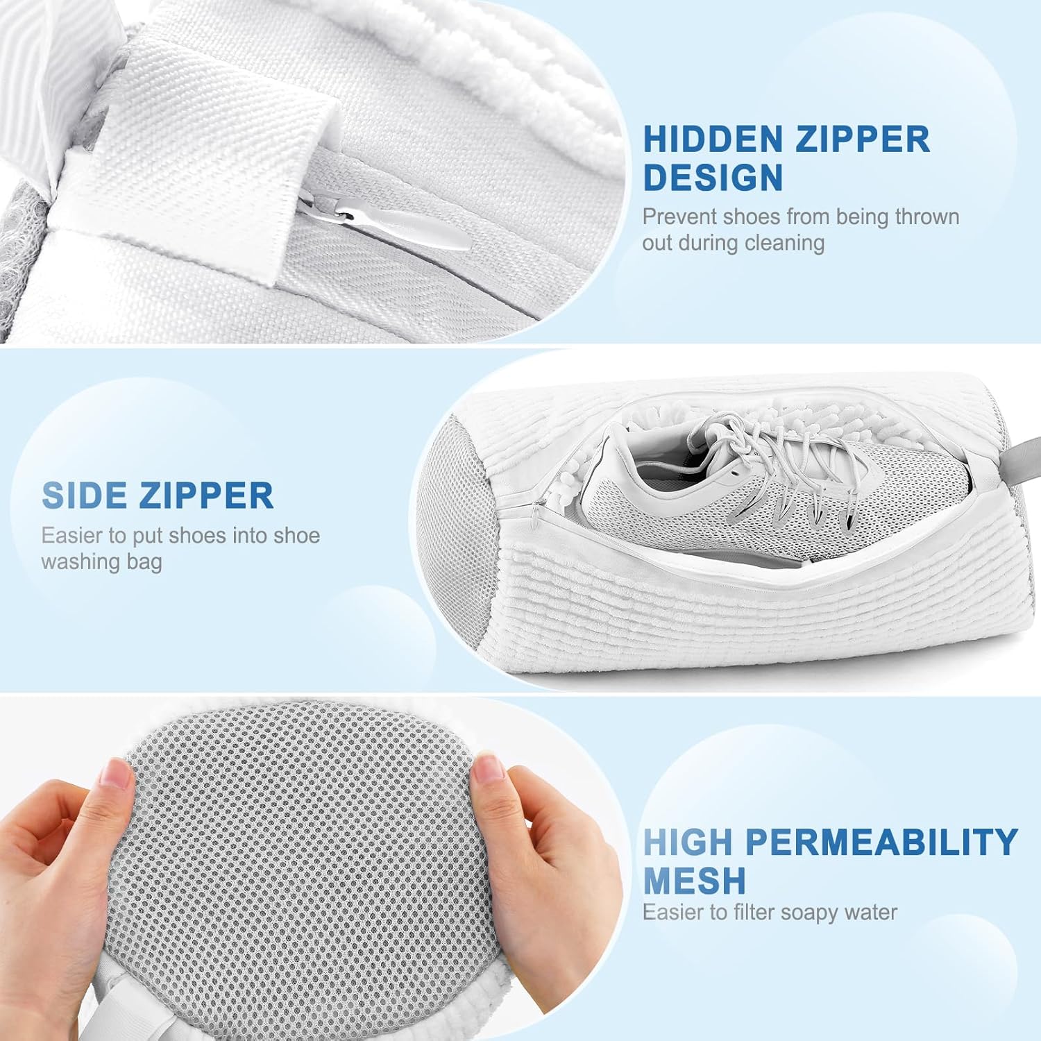 Shoe Washing Machine Bag,Shoe Laundry Bags for Sneakers, Reusable Shoe Cleaning Bag for All Shoe