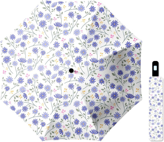 Small Travel Folding Umbrella for Girl, Portable, UV, SunShade, Compact, Automatic, Rain & Wind